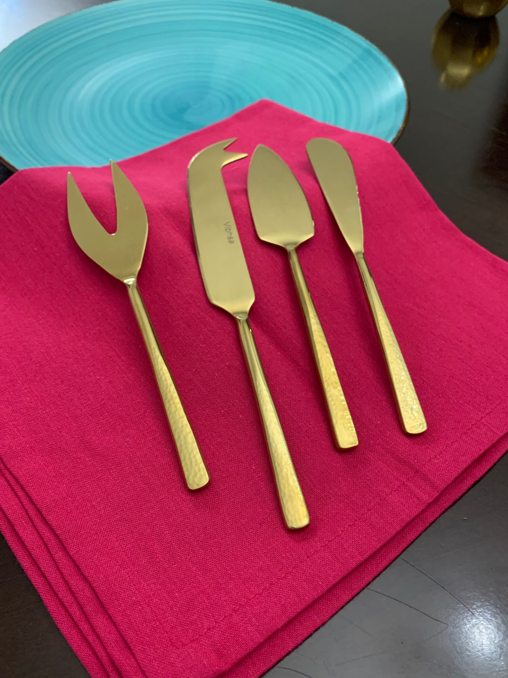 Cheese knives set of 4 Stainless Steel Hammered Vibhsa