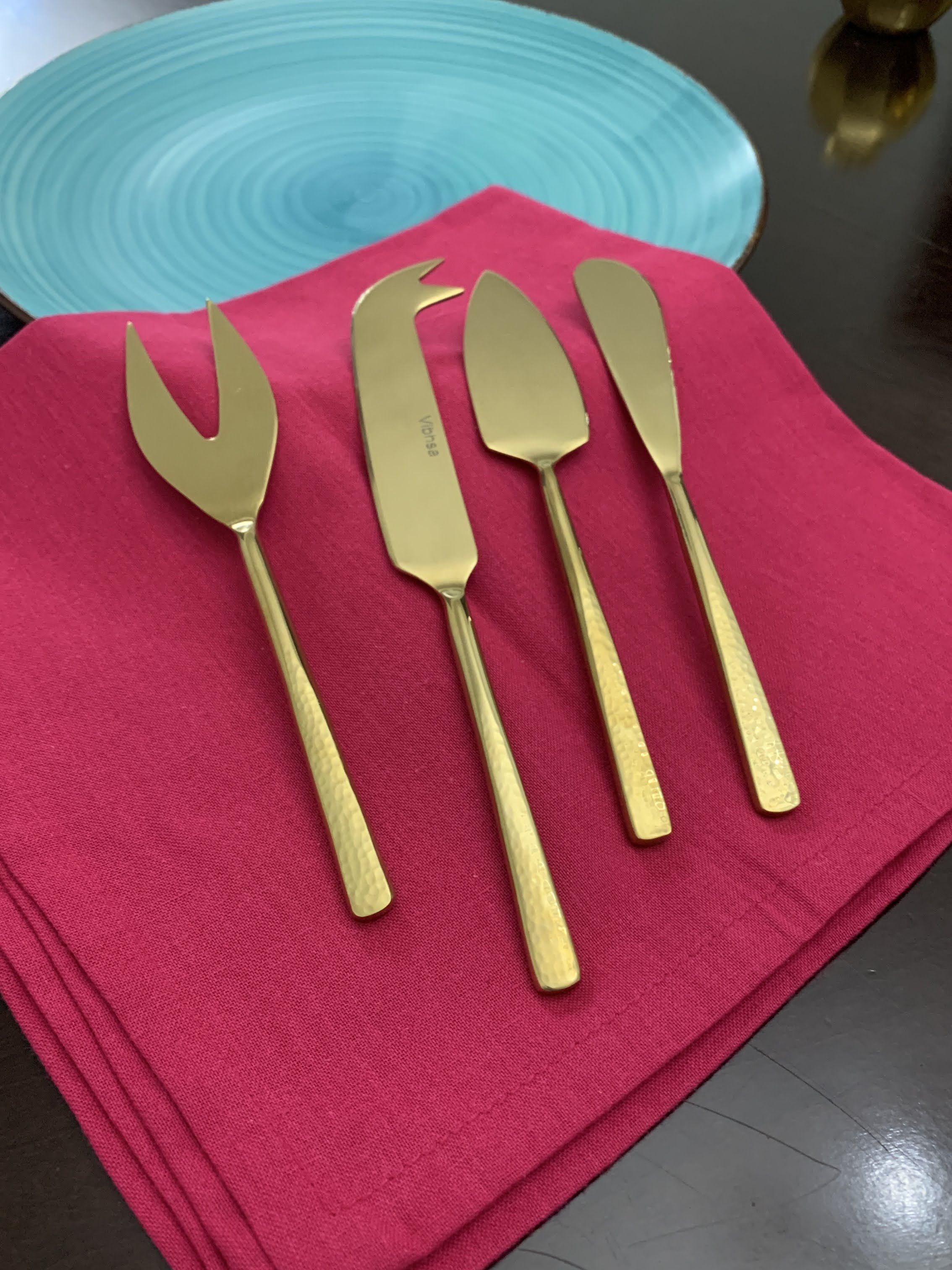 Cheese knives set of 4 Stainless Steel Hammered Vibhsa