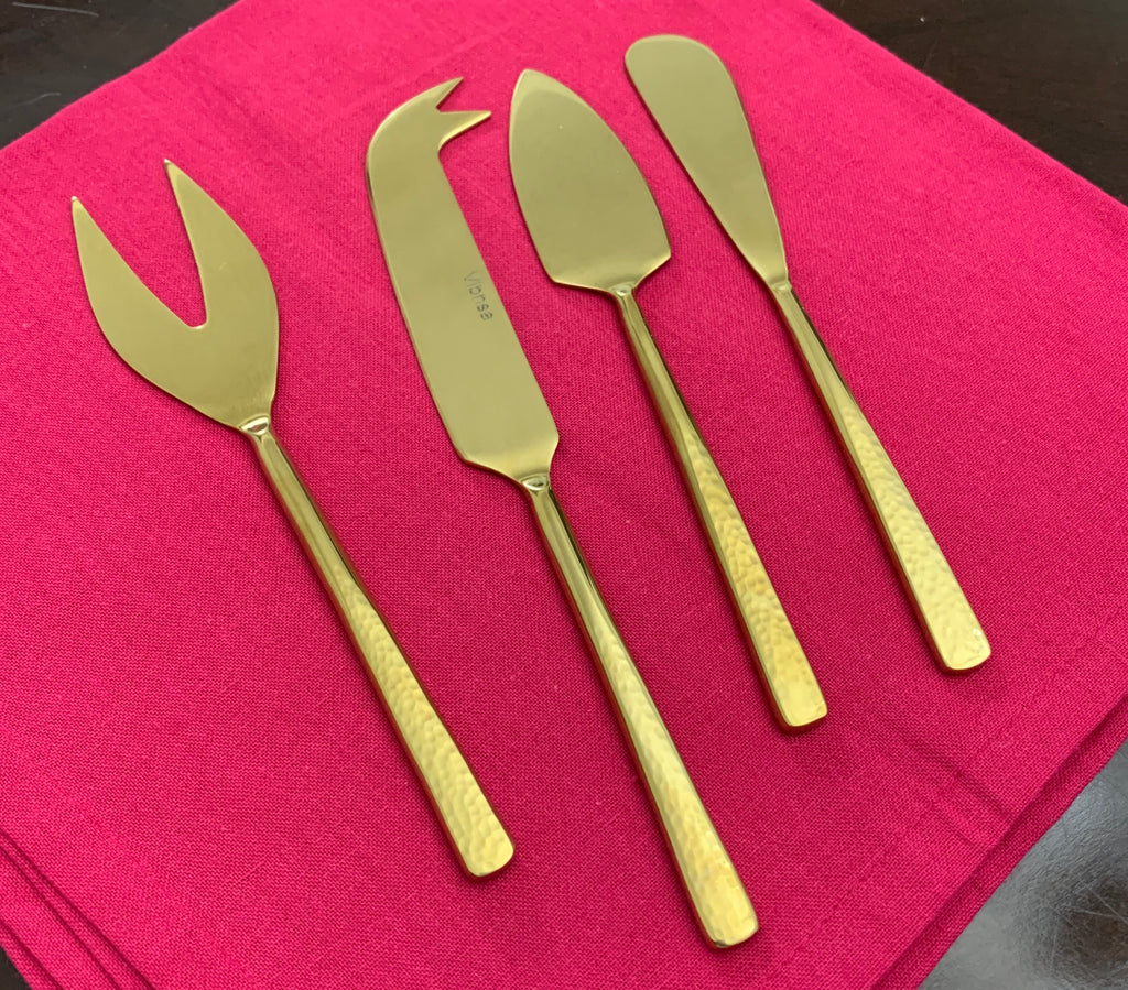 Cheese knives set of 4 Stainless Steel Hammered Vibhsa