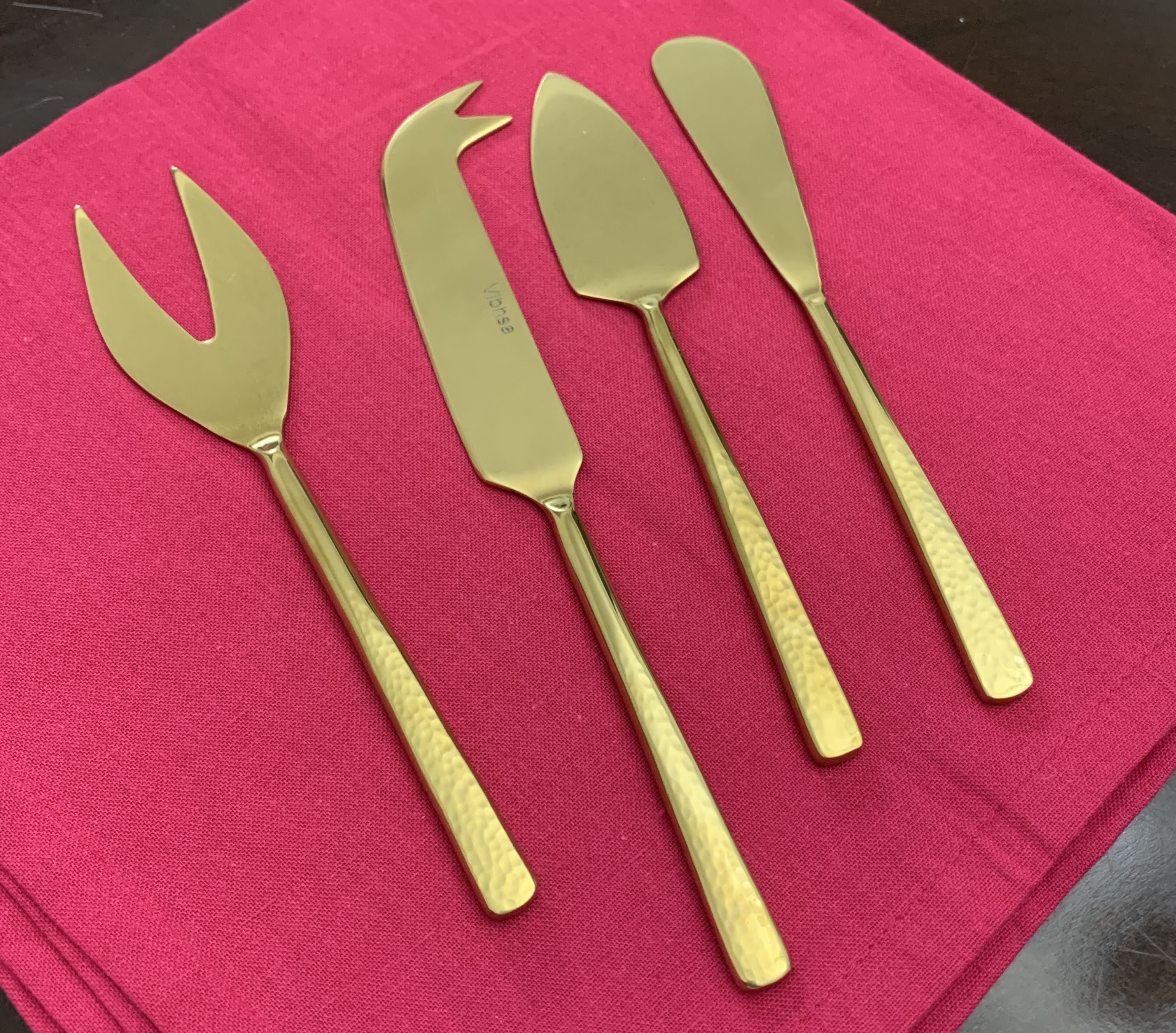 Cheese knives set of 4 Stainless Steel Hammered Vibhsa