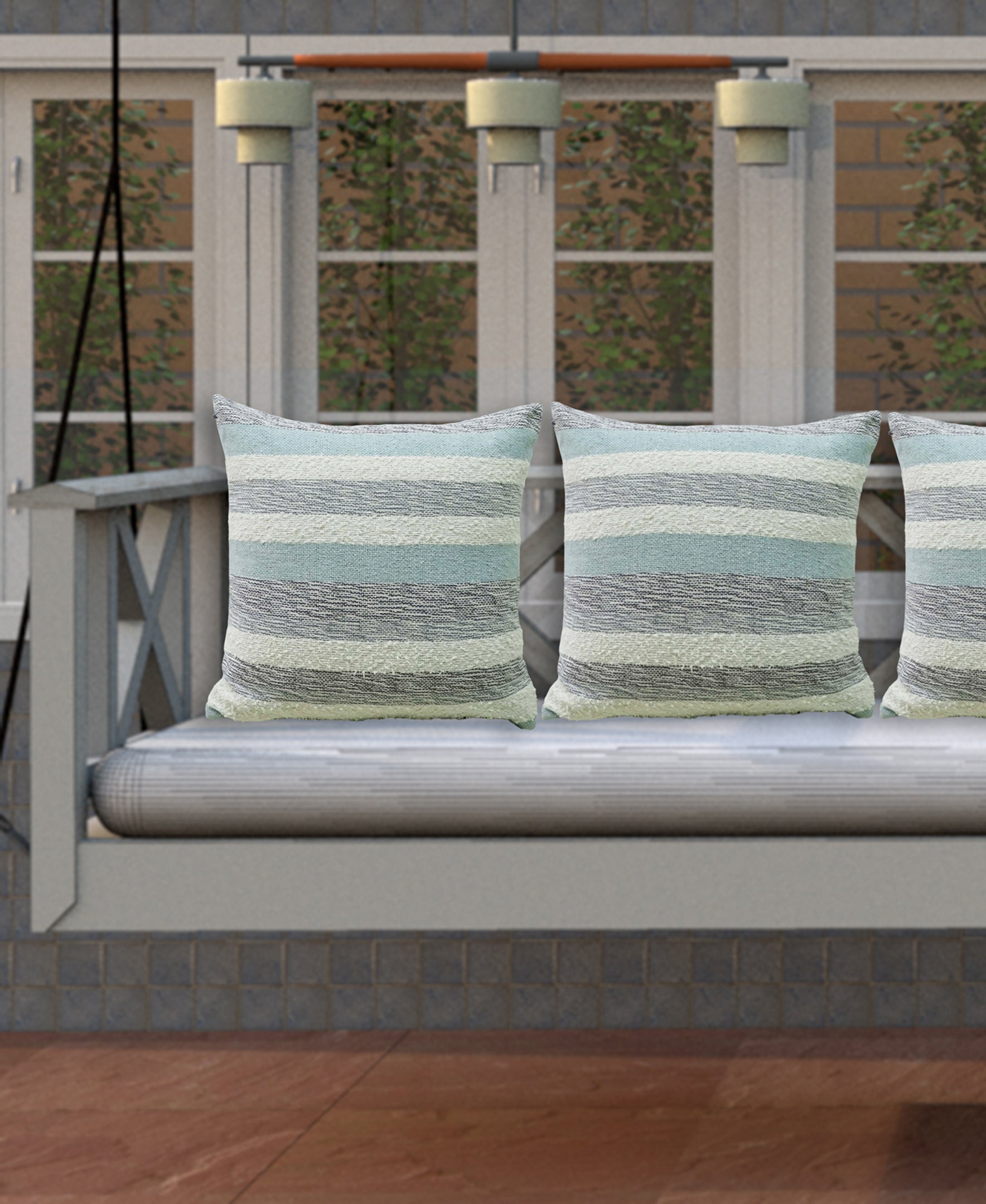 Linden Street Handwoven Textured Stripe Decorative Pillow Vibhsa