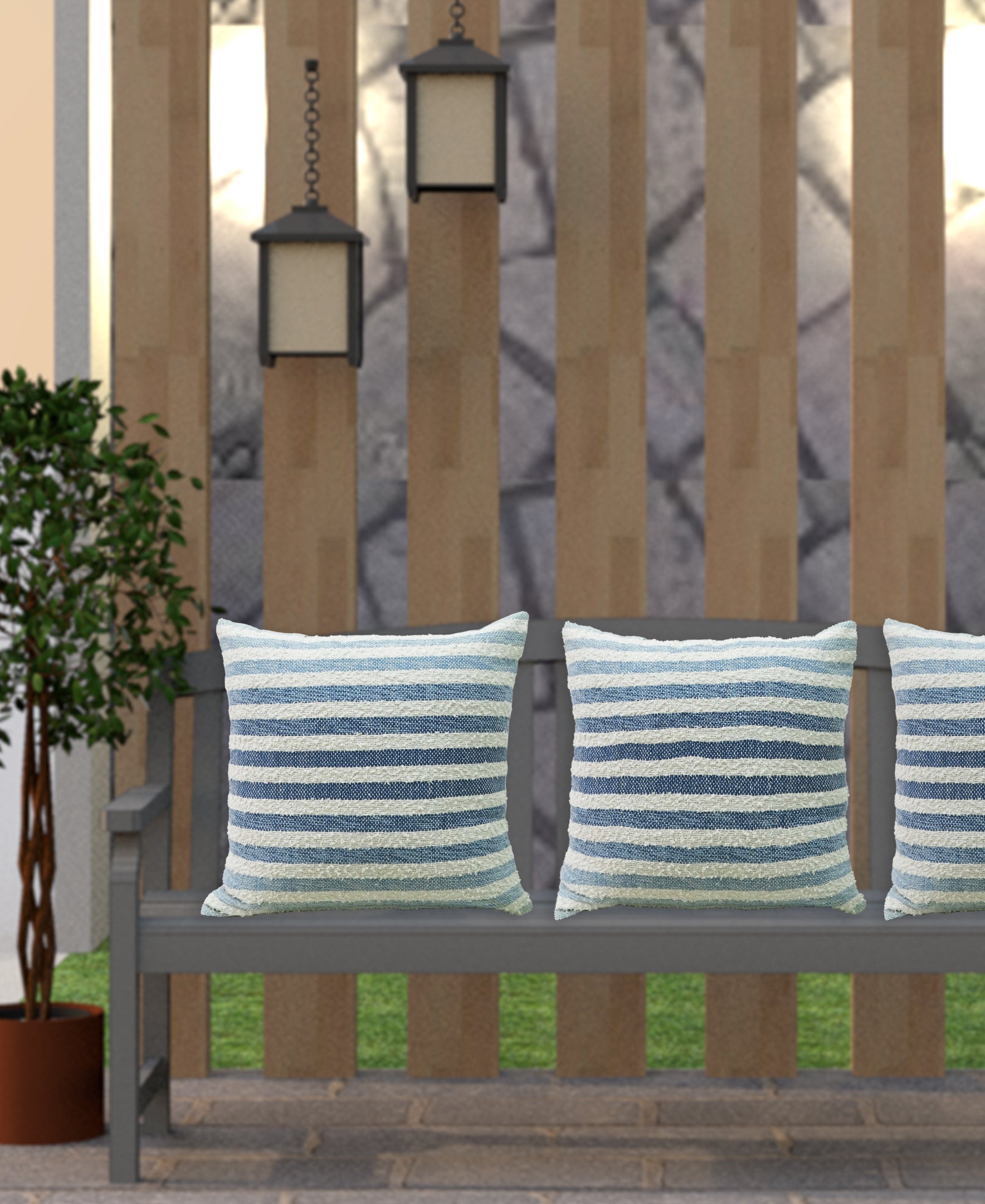 Linden Street 100% Cotton Ombre Textured Stripe Pillow Vibhsa