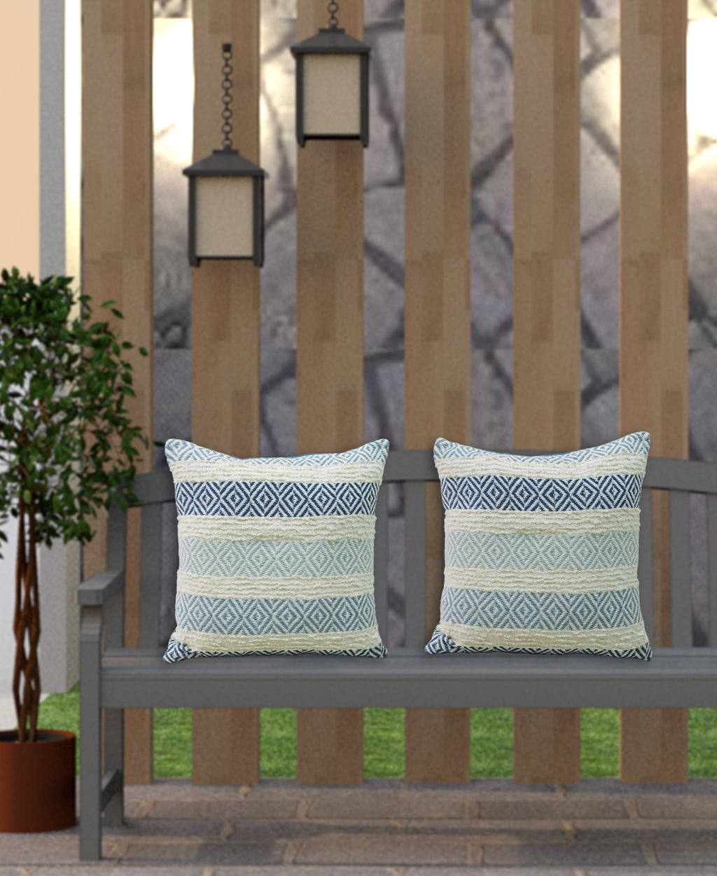 Linden Street Handwoven Weave Textured Stripe Pillow Vibhsa