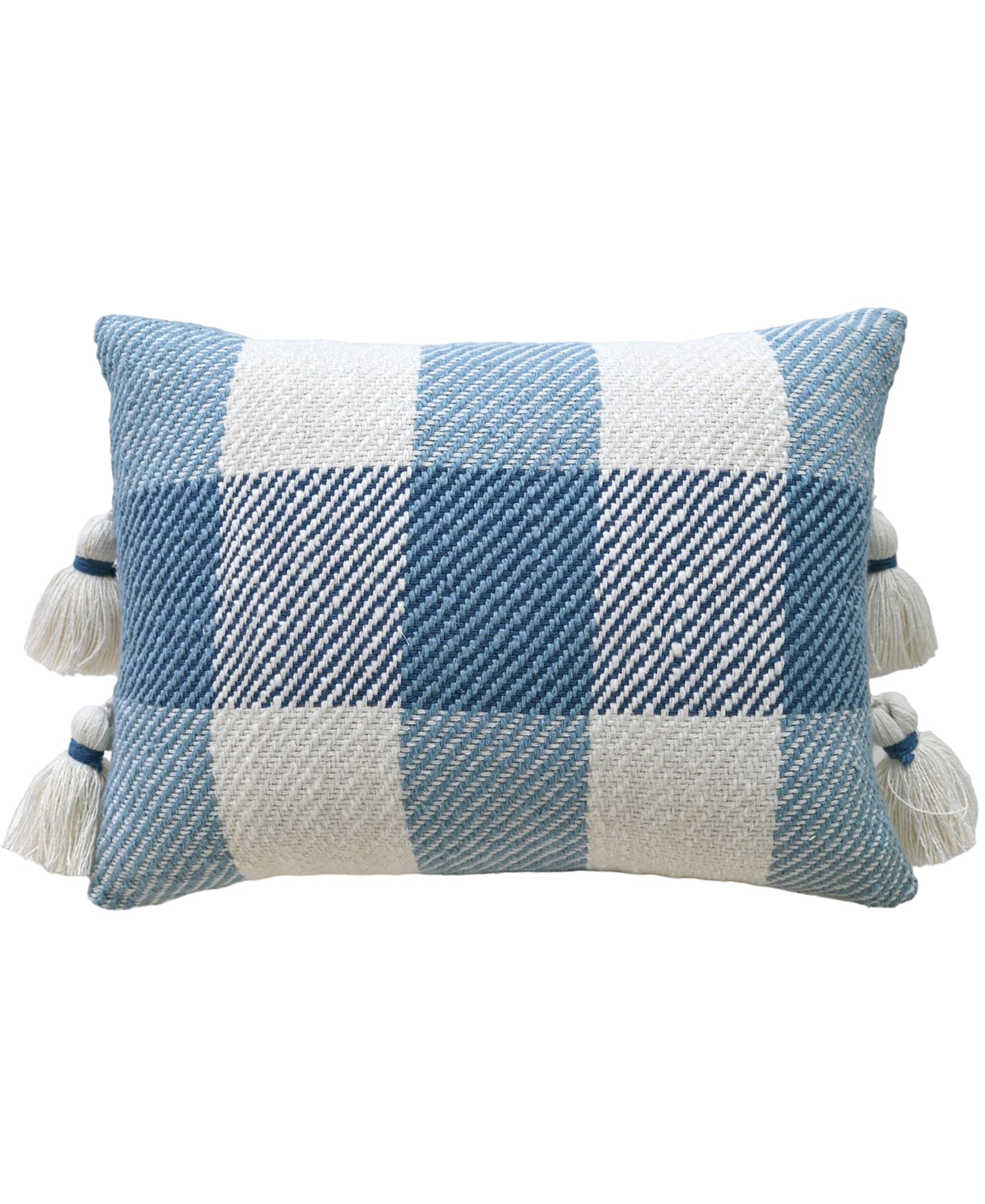 Handloom Woven Textured Plaid Decorative Pillow with Insert Vibhsa
