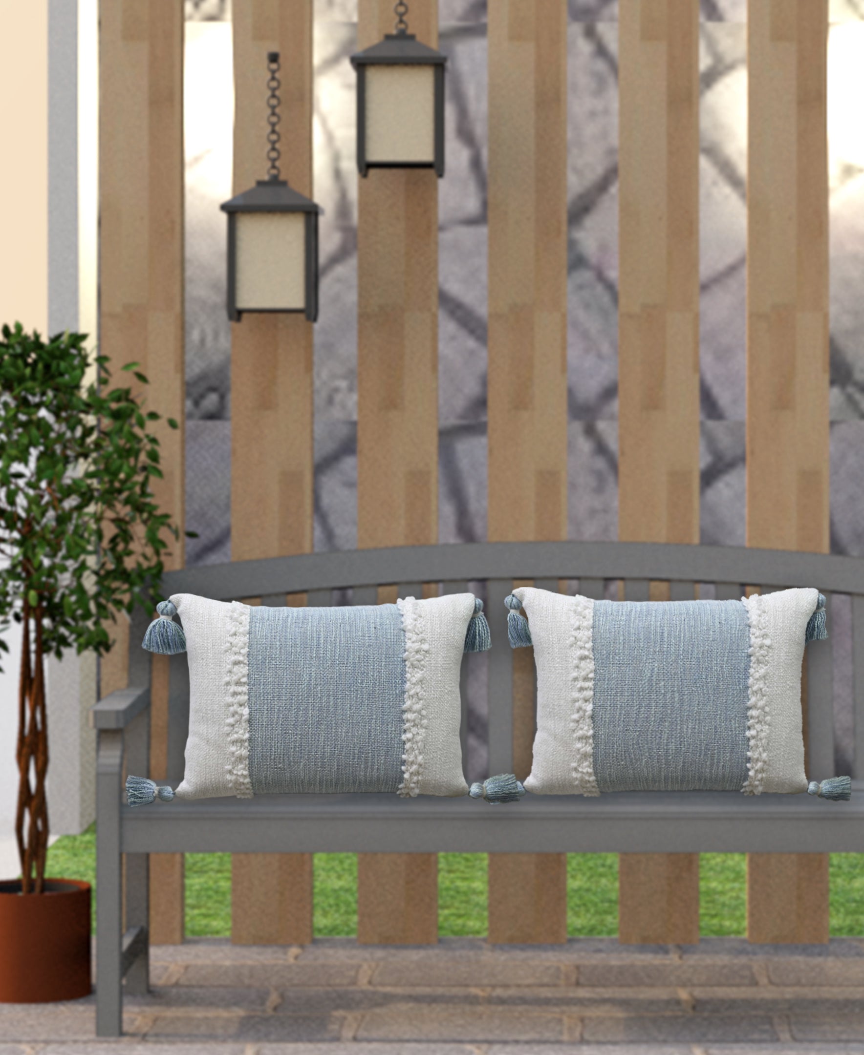 Handloom Woven Textured Decorative Pillow With Insert Vibhsa