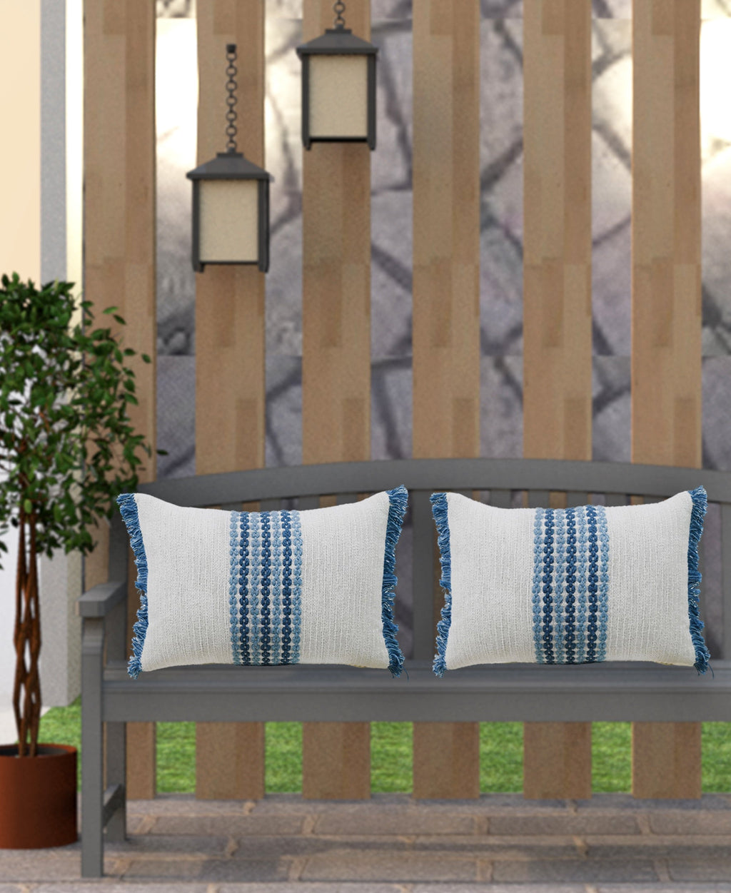 Handloom Woven Decorative Pillow, 14''X20'' Vibhsa