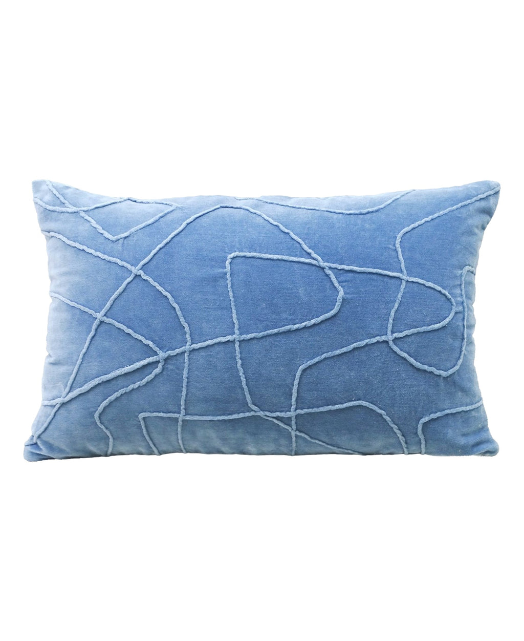 Linden Solid Velvet Embroidered Decorative Pillow 14"x24" Vibhsa