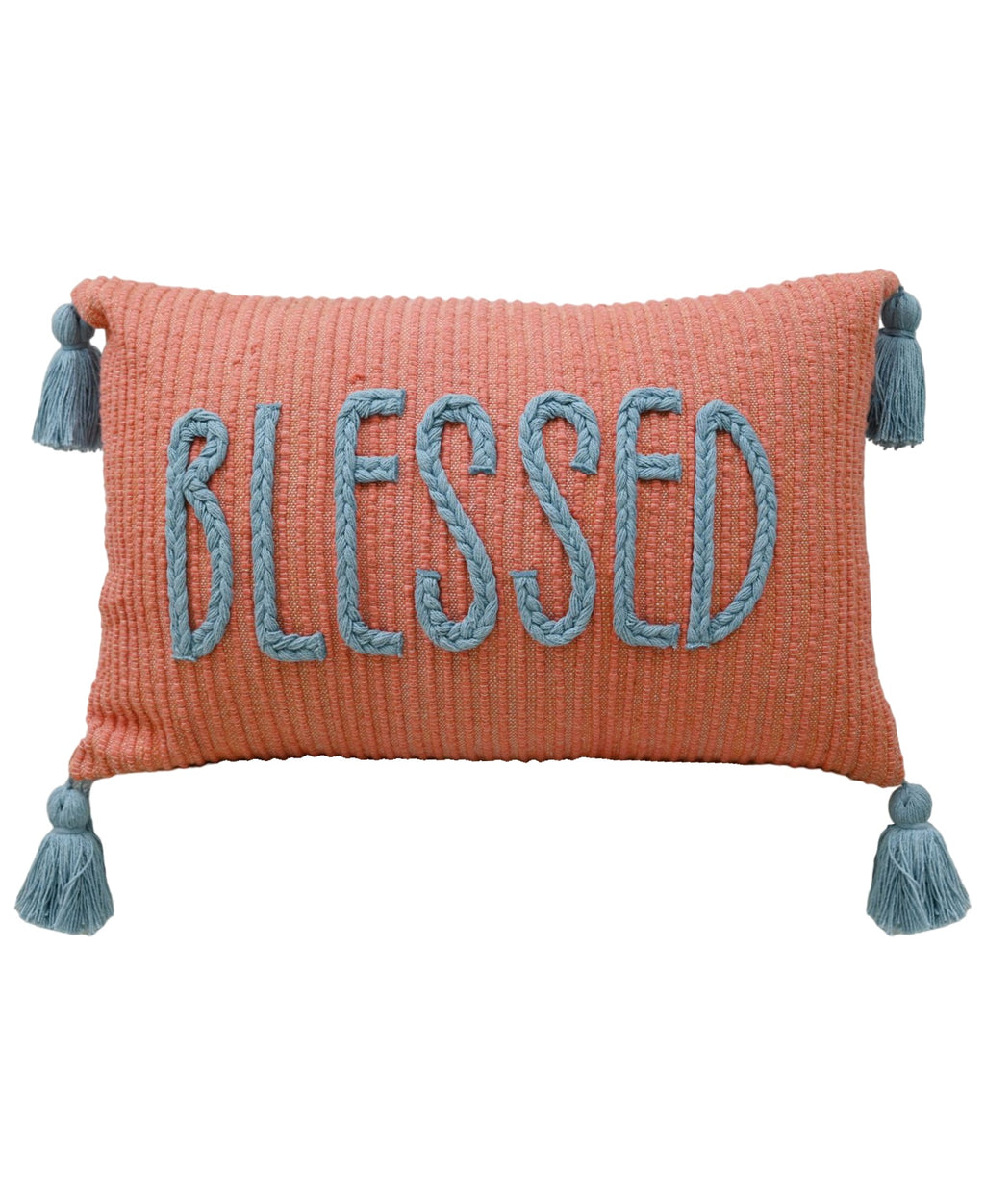 Handwoven Braid Couching Decorative Pillow, 14"X24" Vibhsa