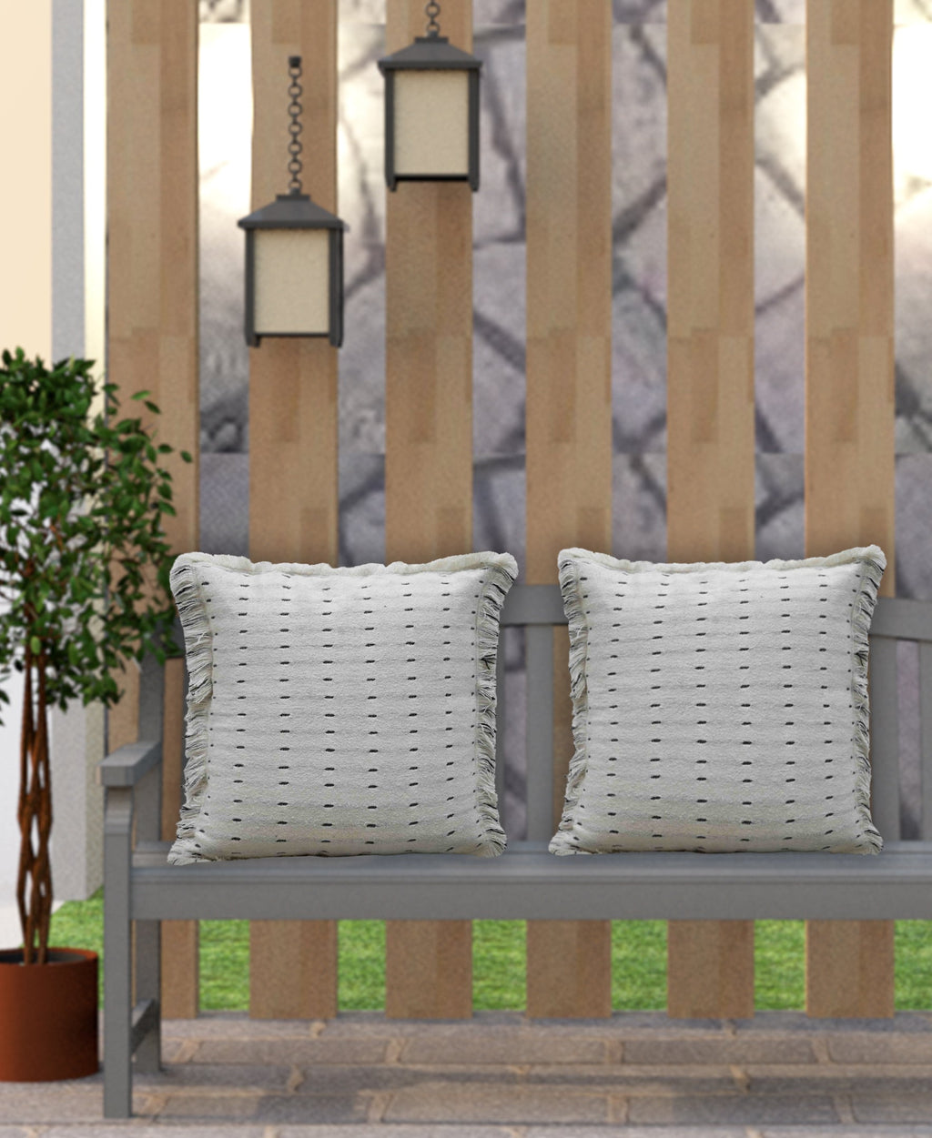 Layered Handwoven Super Soft Decorative Pillow, 20" x 20" Vibhsa