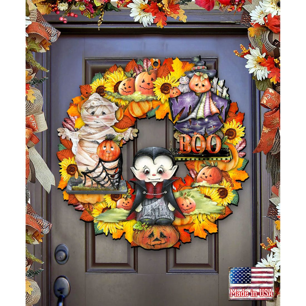 Halloween Holiday Door Wreath by G. DeBrekht - Thanksgiving Halloween Decor - 8185316H G.DeBrekht