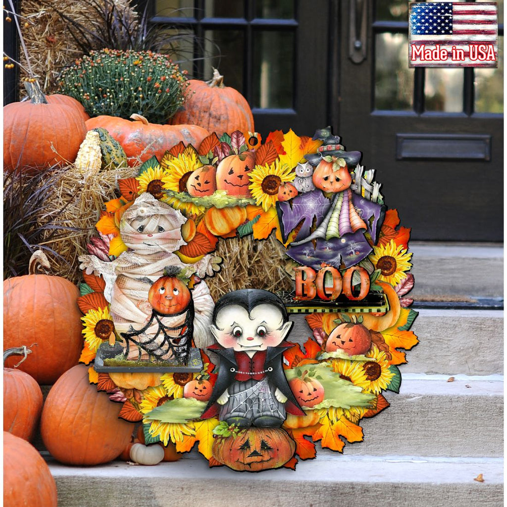Halloween Holiday Door Wreath by G. DeBrekht - Thanksgiving Halloween Decor - 8185316H G.DeBrekht