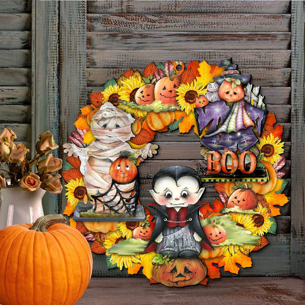 Halloween Holiday Door Wreath by G. DeBrekht - Thanksgiving Halloween Decor - 8185316H G.DeBrekht