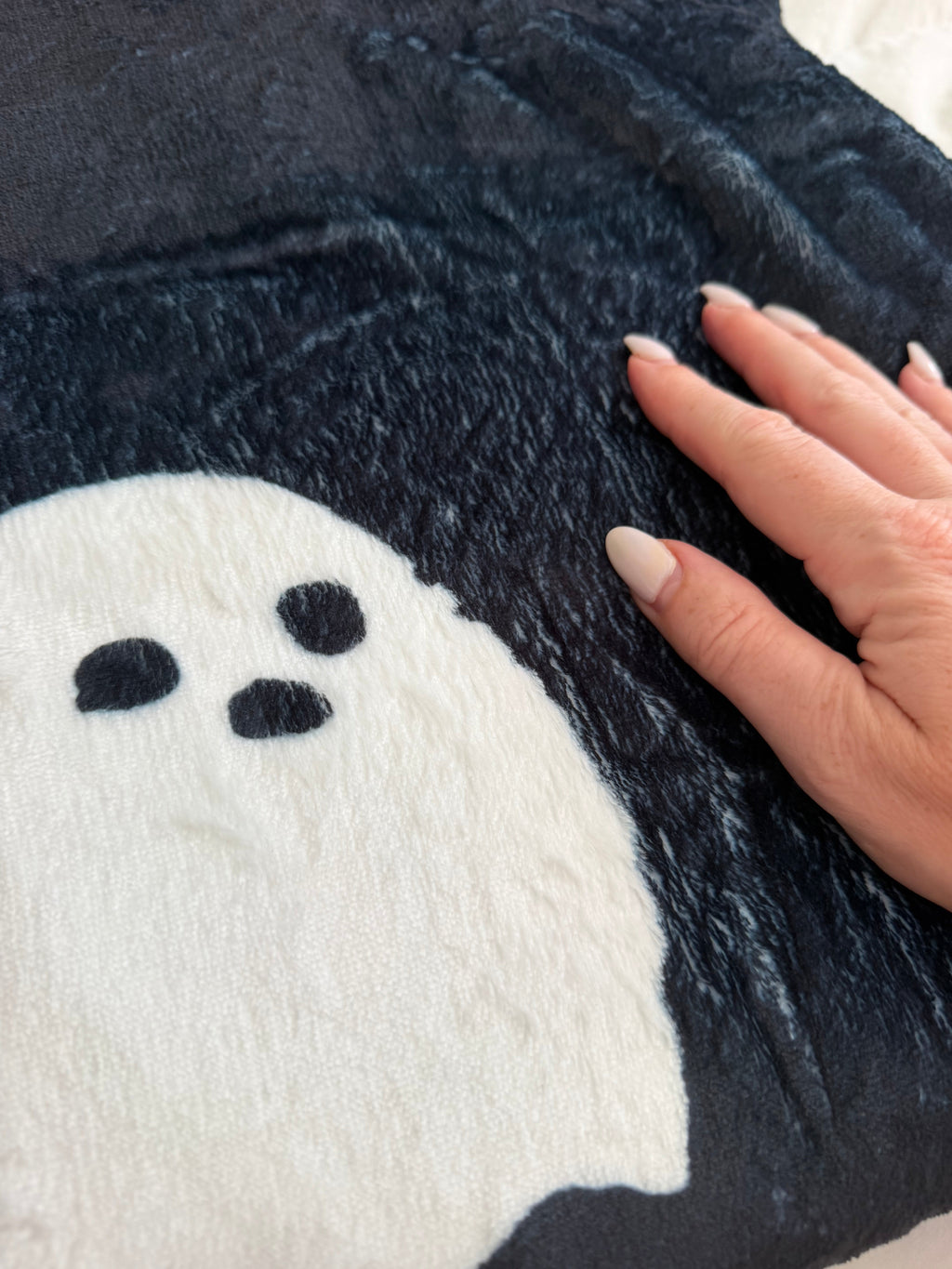 Soft Ghost Throw Blanket – Black & White, 50” x 60” Busa Designs