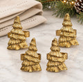 Set of 4 Gold Aluminum Pine Tree Napkins Rings Thenestedfig