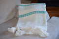 Hand loom Woven Throw Turquoise & White Vibhsa