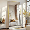 MELOMOIR Gold Mirror Full Length, Floor Mirror, Free Standing Mirror Hanging or Leaning, Aluminum Alloy Frame Full Body Mirror for Bedroom Living Room Cloakroom Hallway, Wall Mirror Full Length MIRRORONS