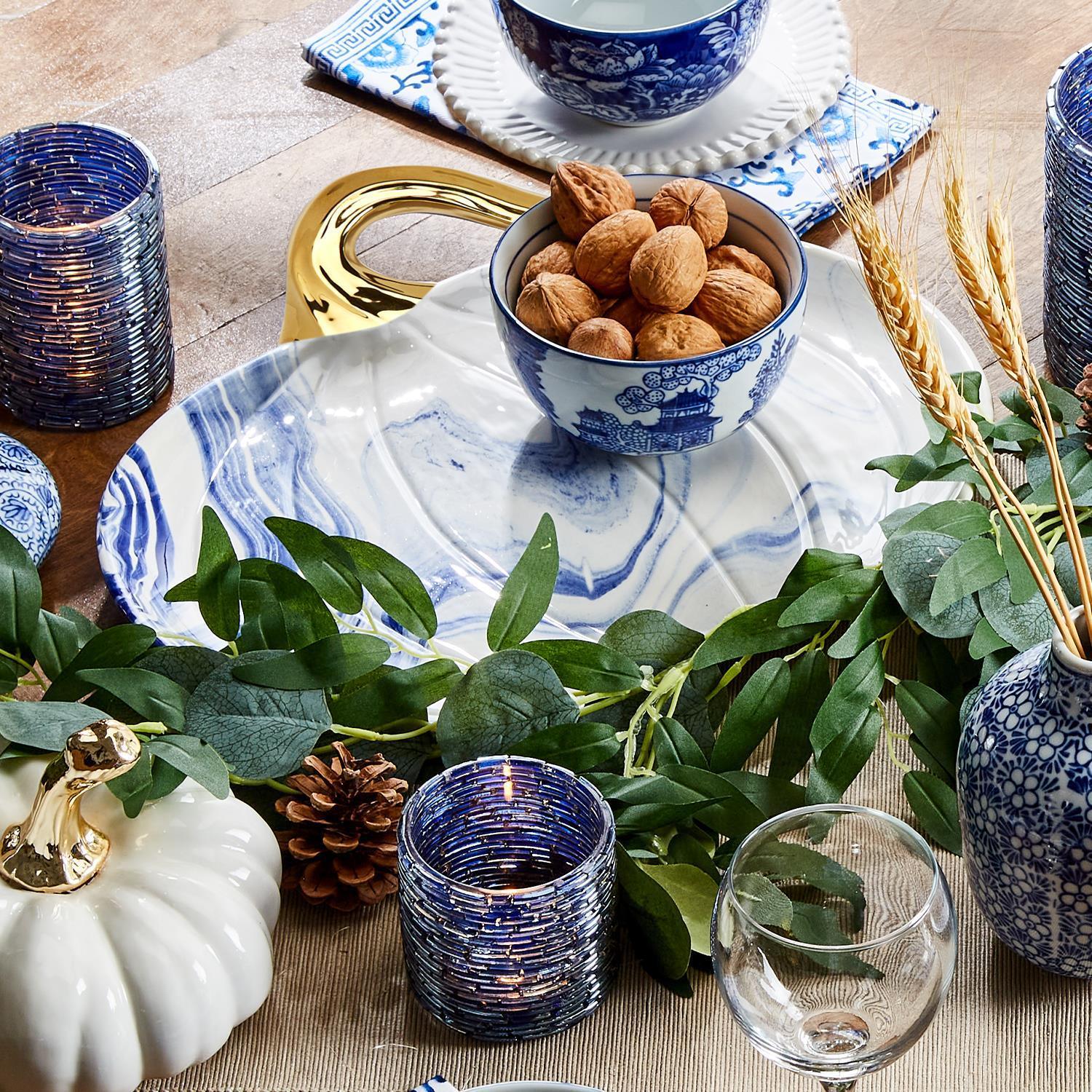 Martha Blue Pumpkin Plate Gia Roma