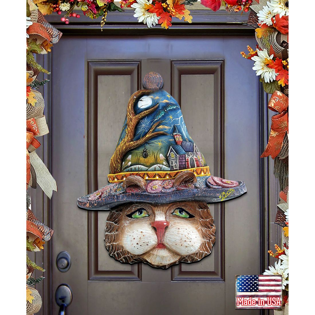 Halloween Eve Cat Halloween Door Decor by G. DeBrekht - Thanksgiving Halloween Decor - 8161039H G.DeBrekht