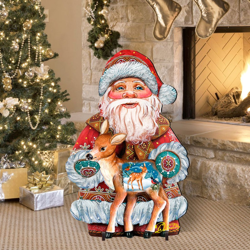 Deerest Friends Christmas Outdoor Yard Sign by G. DeBrekht - Christmas Santa Snowman Decor - 8118081F G.DeBrekht