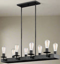 Eight-Light Linear Chandelier Farmhouse Decor