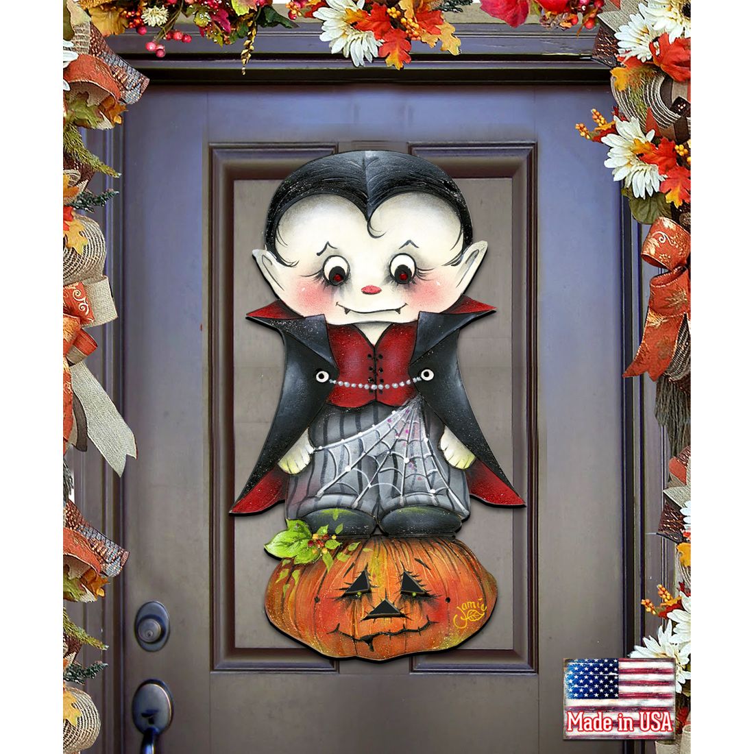 Dracula Halloween Door Decor by Jamie Mills-Price - Thanksgiving Halloween Decor - 8457401H G.DeBrekht