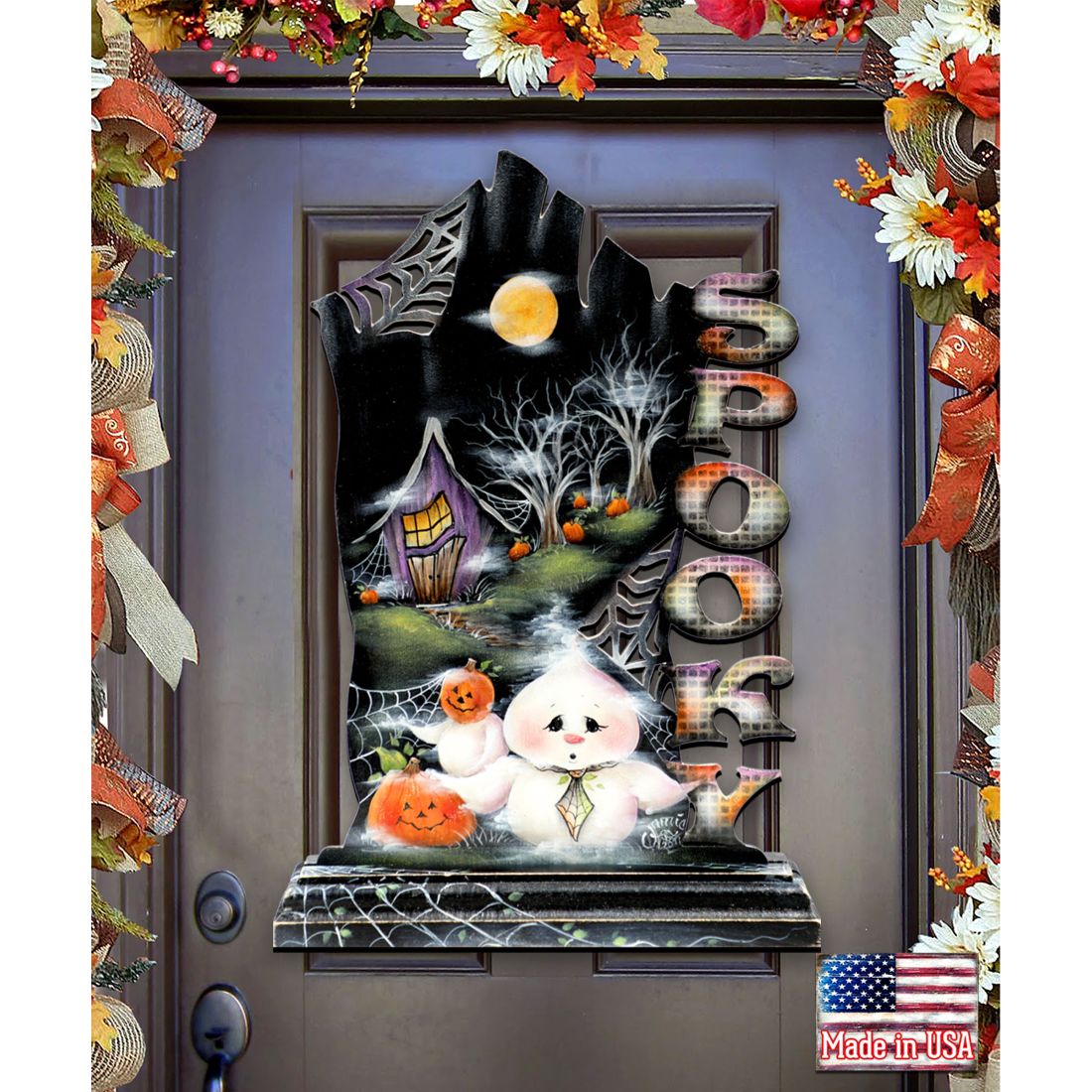 Not Too Spooky Halloween Door Decor by Jamie Mills-Price - Thanksgiving Halloween Decor - 8457408H G.DeBrekht
