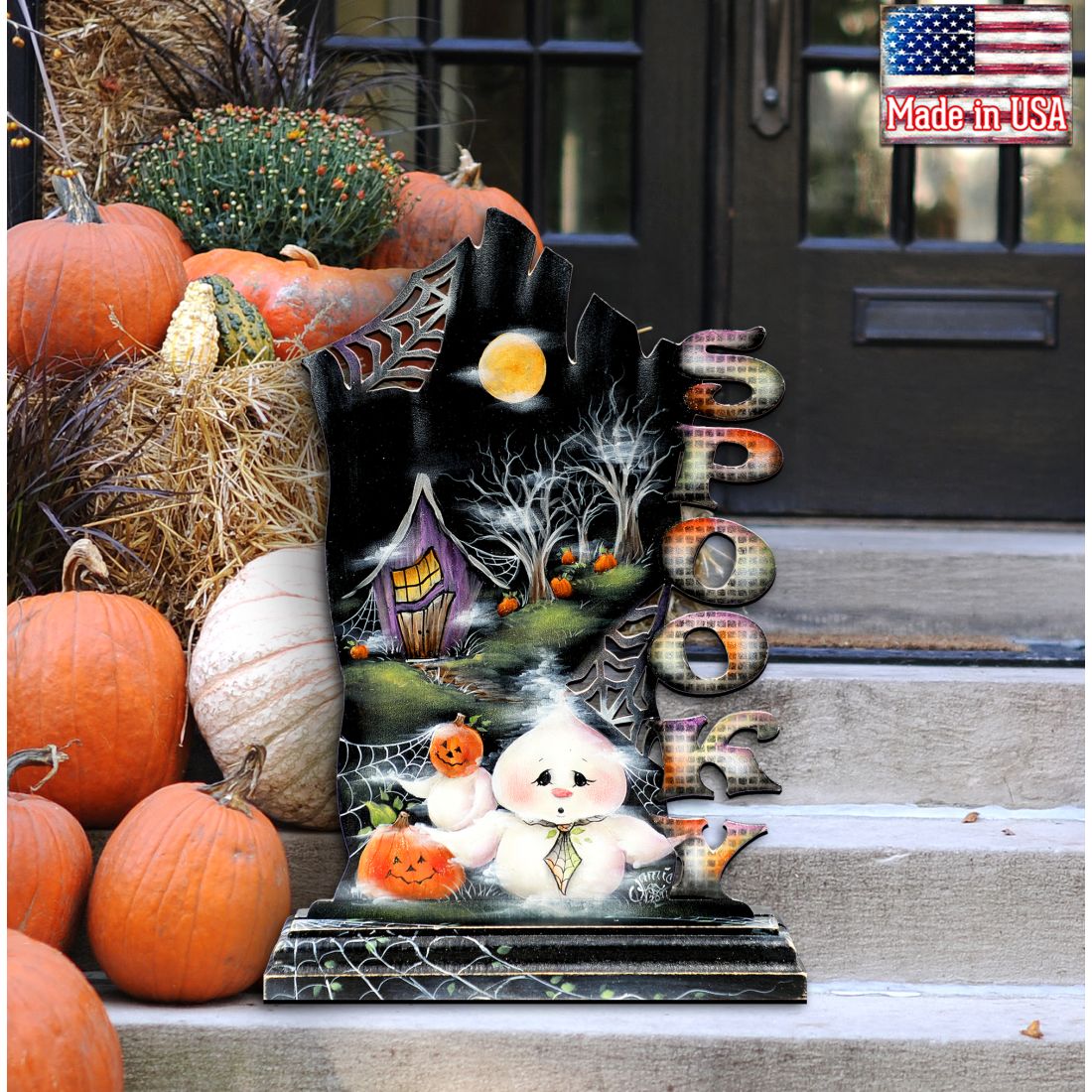 Not Too Spooky Halloween Door Decor by Jamie Mills-Price - Thanksgiving Halloween Decor - 8457408H G.DeBrekht