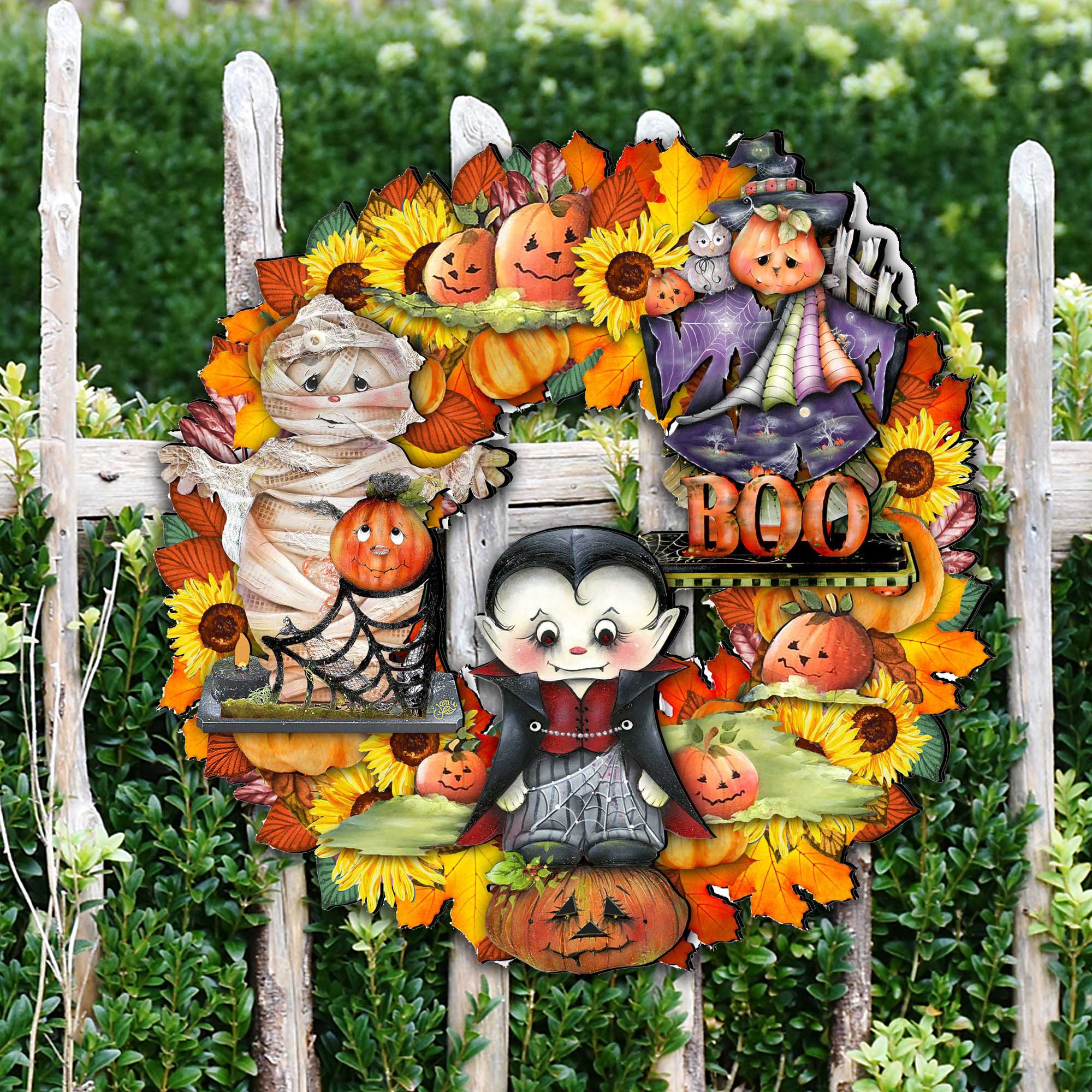 Halloween Holiday Door Wreath by G. DeBrekht - Thanksgiving Halloween Decor - 8185316H G.DeBrekht