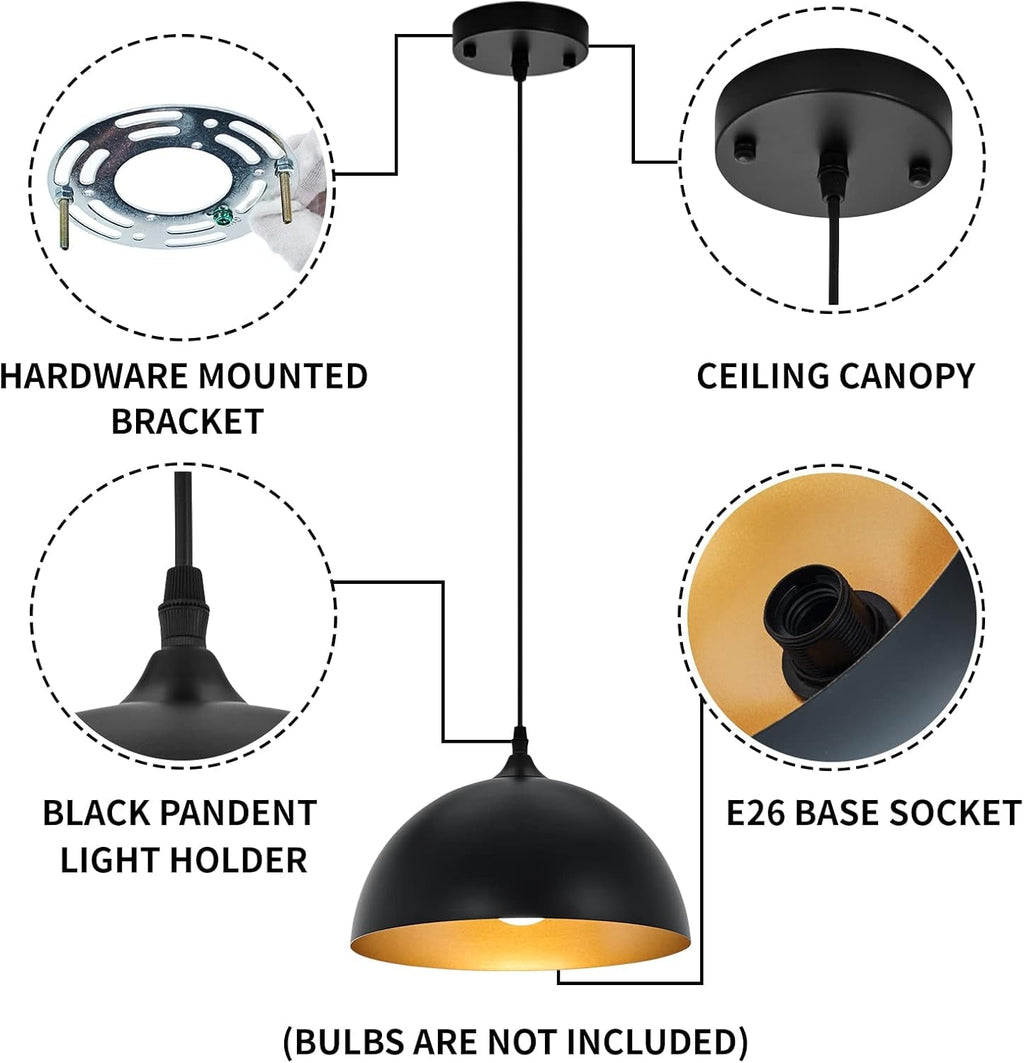 2 Farmhouse Dome Pendant Lights Farmhouse Decor