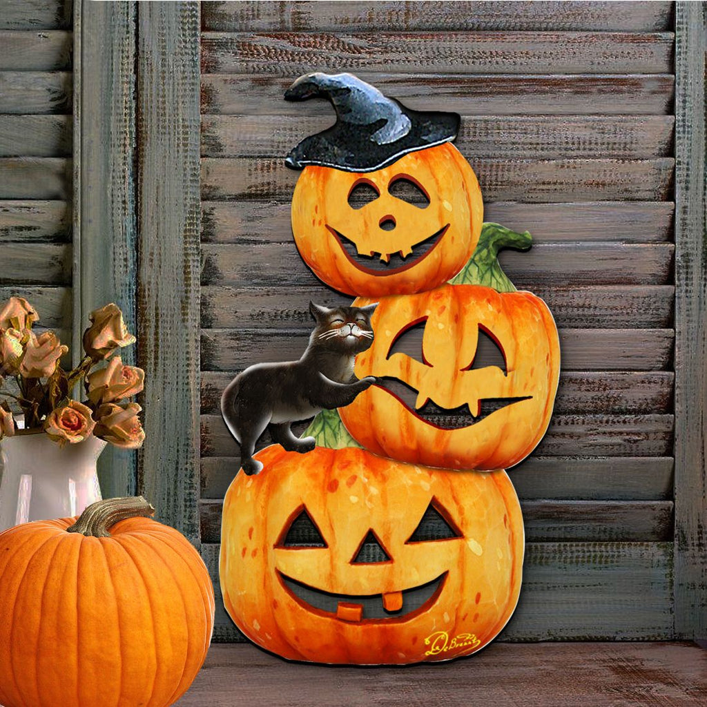 Scary Stacking Pumpkins Halloween Door Decor by G. DeBrekht - Thanksgiving Halloween Decor - 8158415H G.DeBrekht