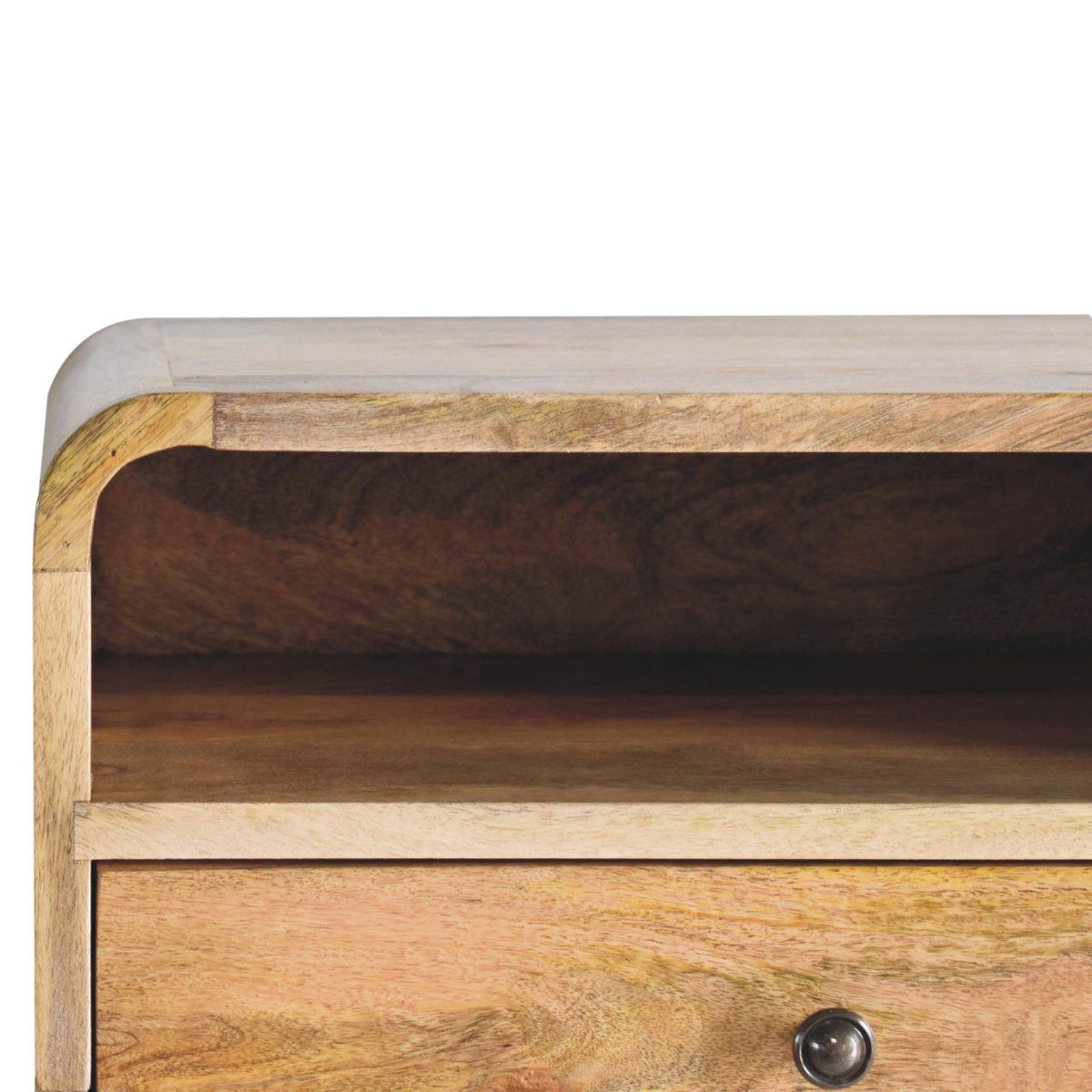 Curved Upper Slot Floating Nightstand Unique Piece Furniture