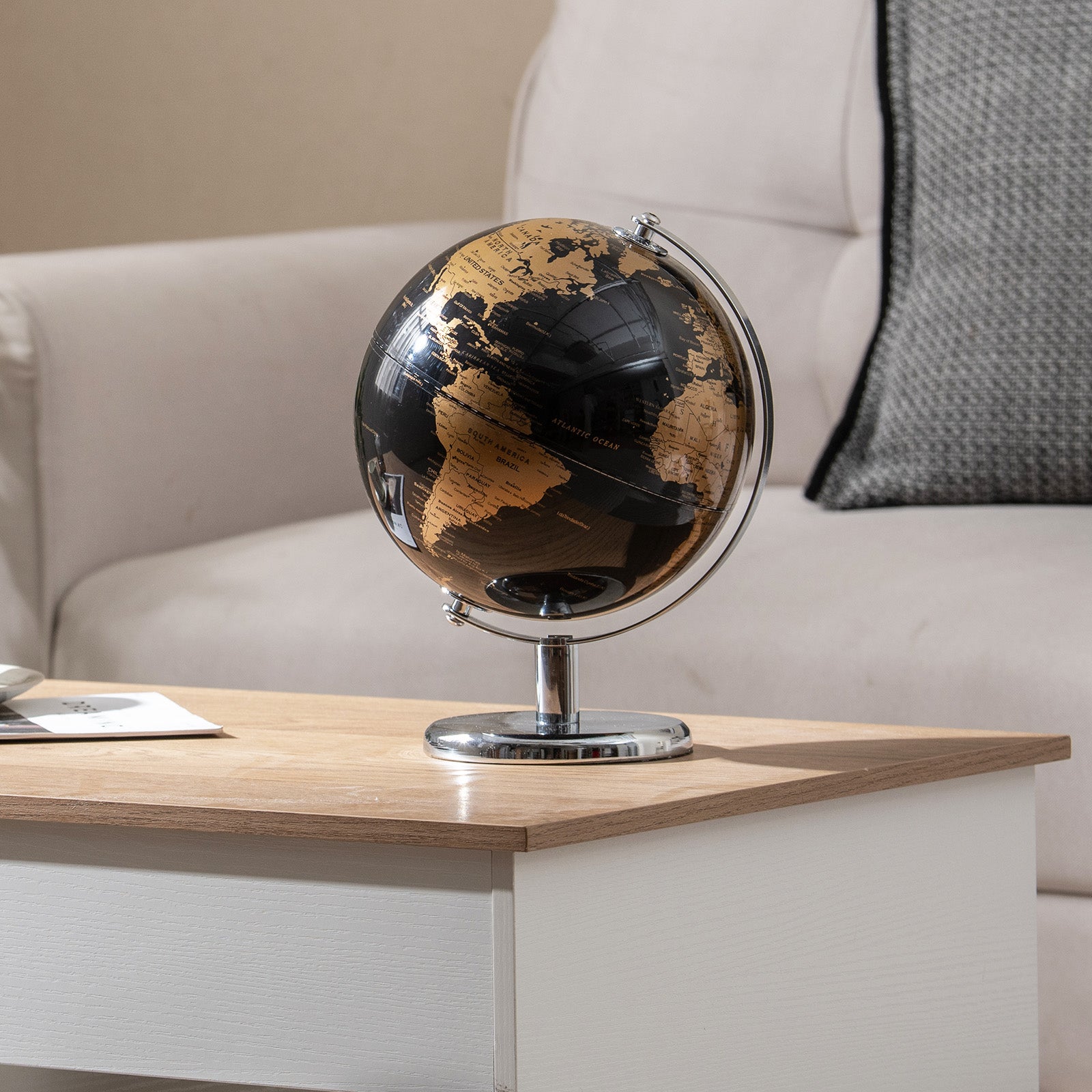 8" World Globe Modern Decorative Tabletop Earth Globe DirectDeals