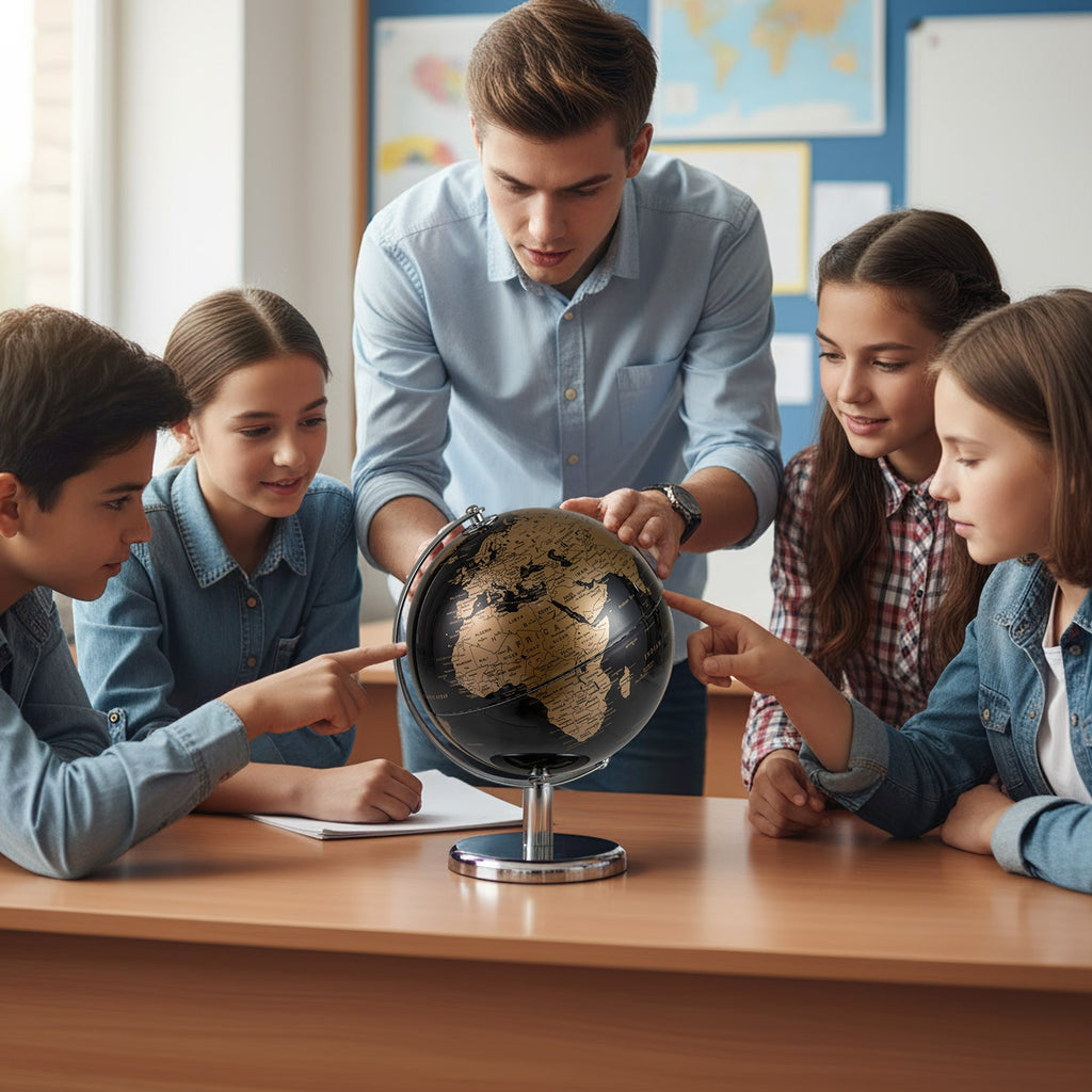 8" World Globe Modern Decorative Tabletop Earth Globe DirectDeals