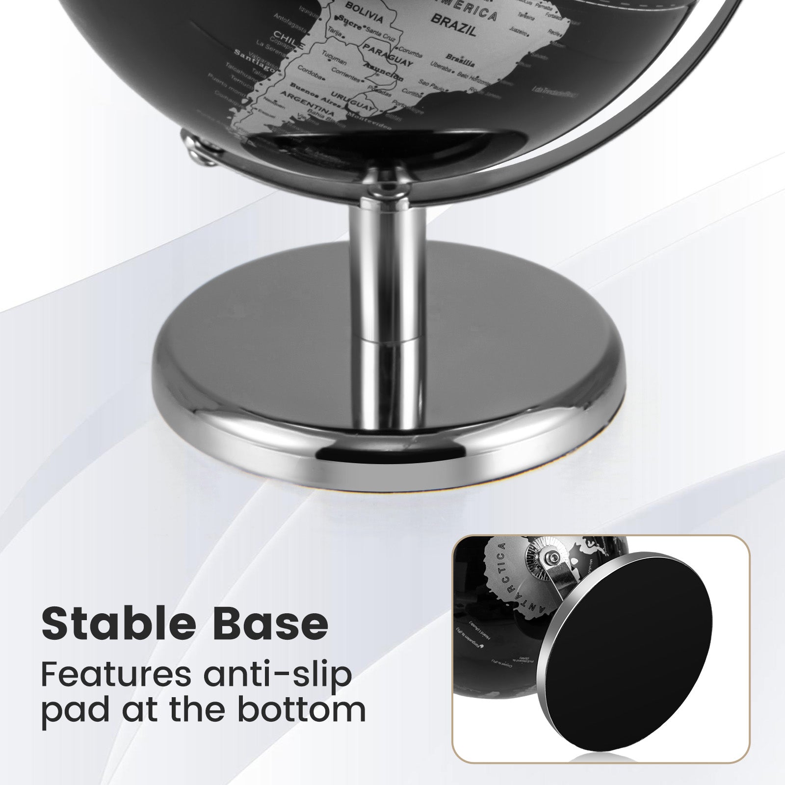 8" World Globe Modern Decorative Tabletop Earth Globe DirectDeals