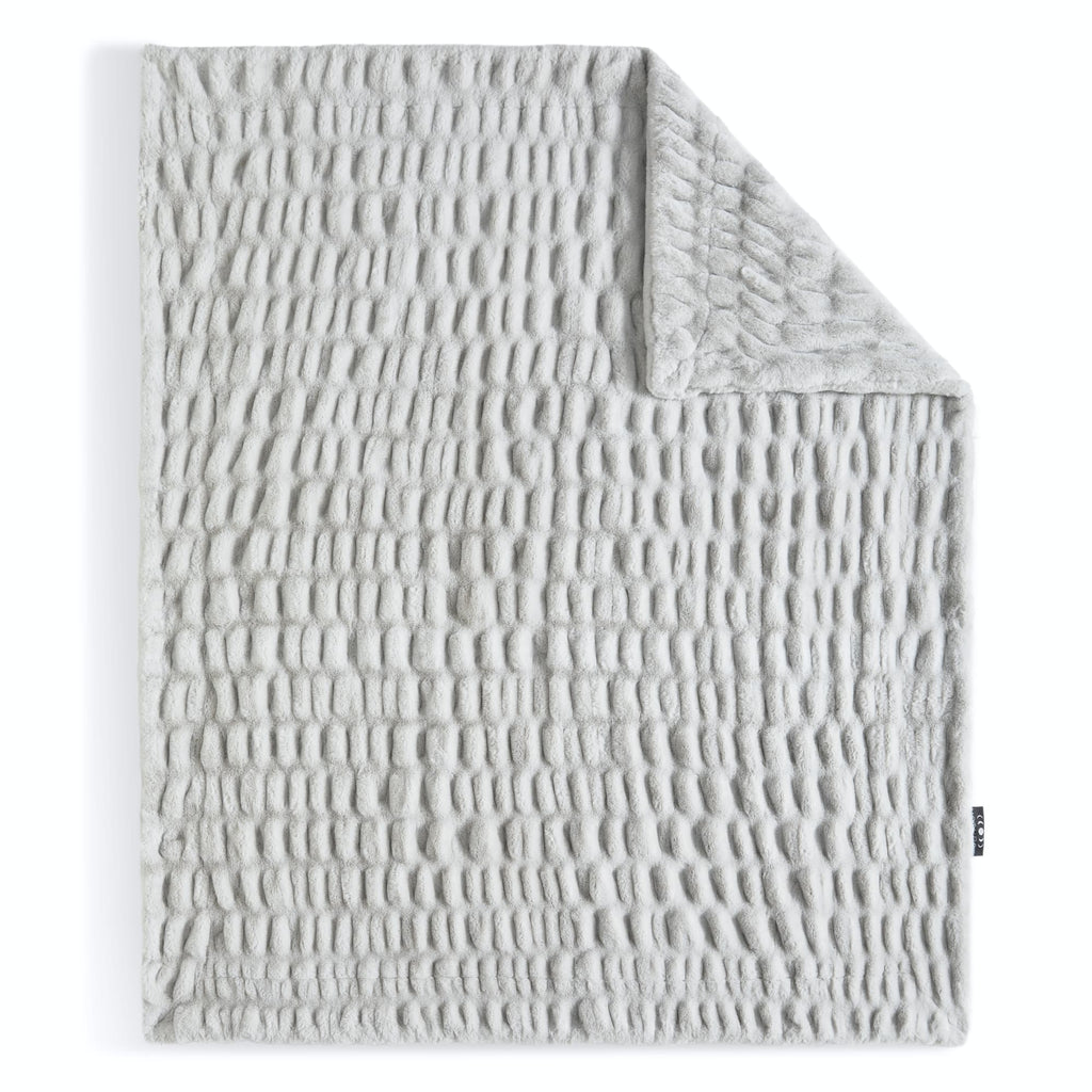Rippled Faux Fur Throw Blanket Moon Pod
