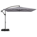 8 x 8 Square FT Solar LED Offset Cantilever Patio Umbrella with 360¬∞ Rotation DirectDeals