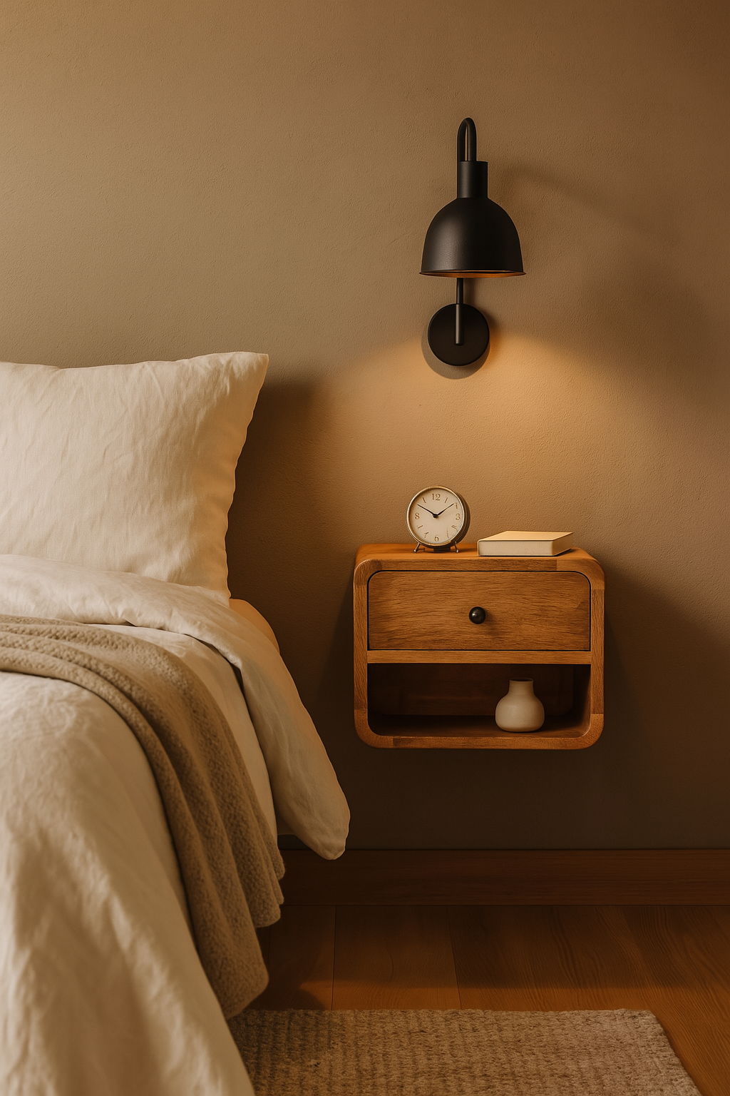 Mini Floating Open Bedside - Oak Unique Piece Furniture