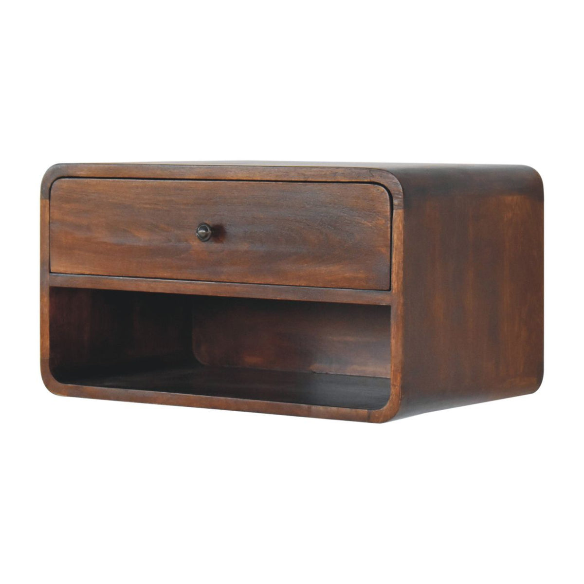 Curve Upper Slot Floating Nightstand Unique Piece Furniture