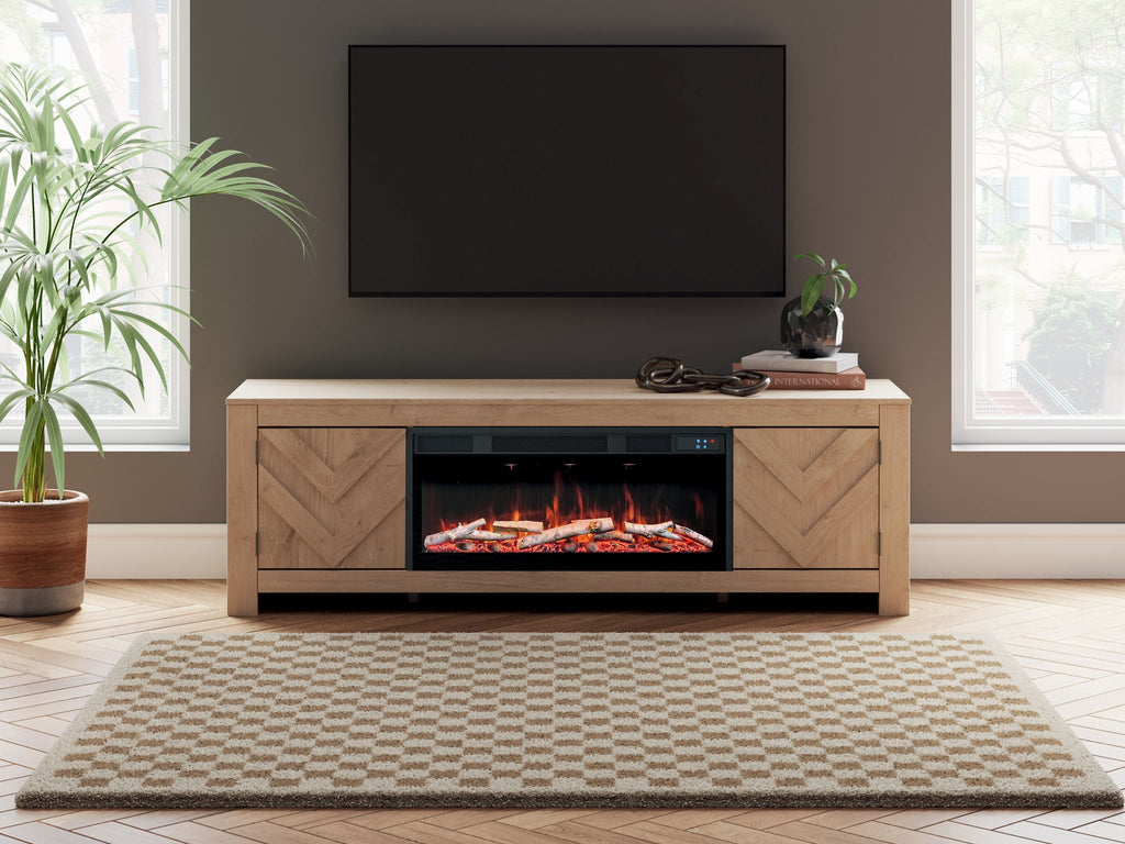 Cayboni - LG TV Stand With Fireplace Option Unique Piece Furniture