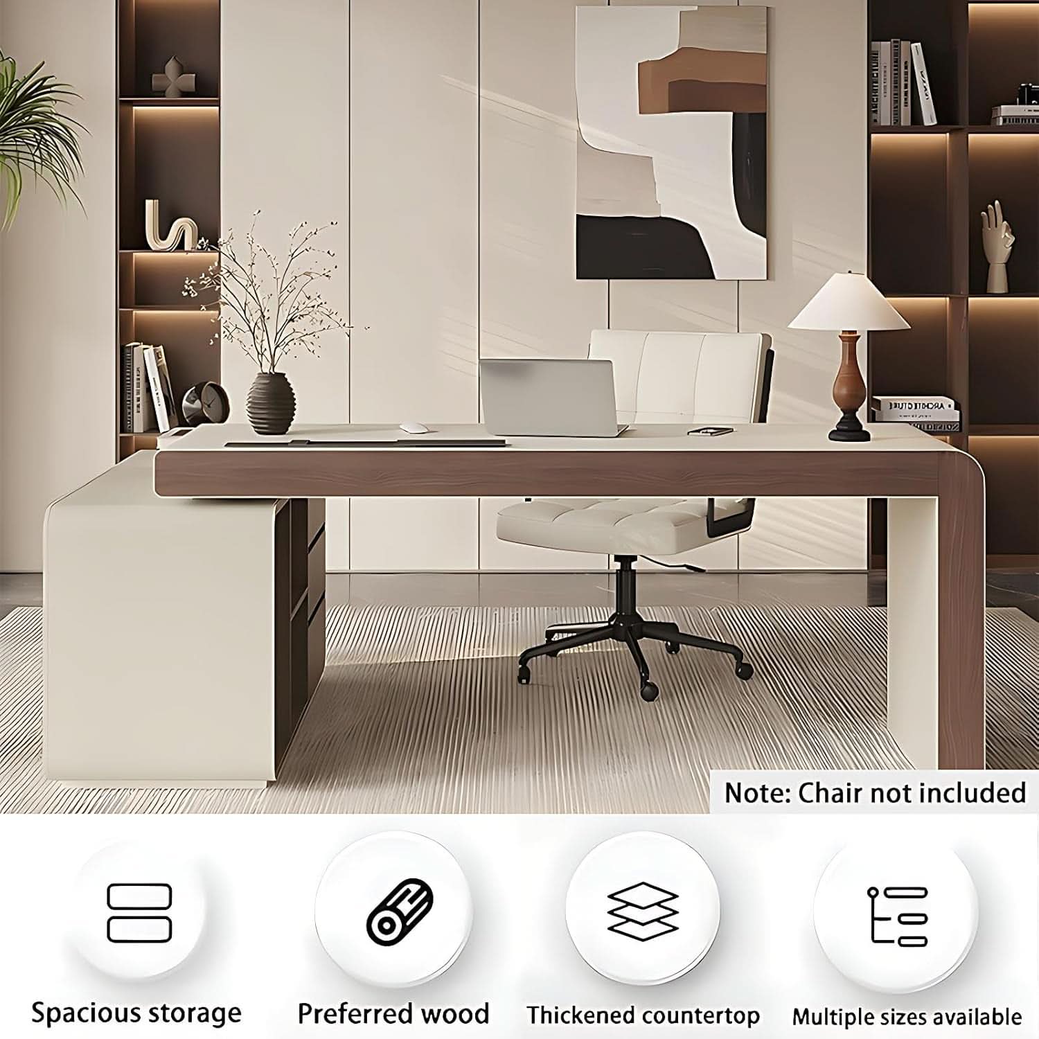Premium L Shaped Executive Desk 72In Multifunctional ShipItFurniture