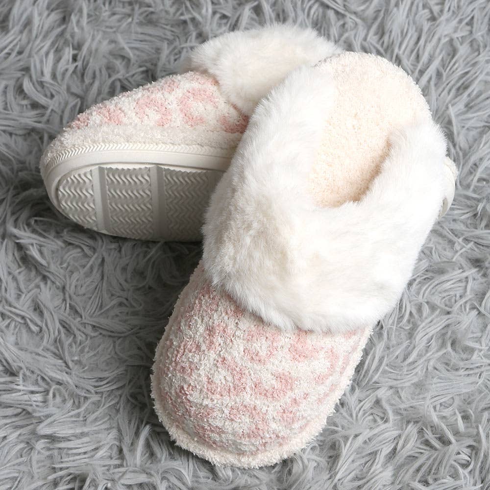 Leopard Faux Fur Soft Indoor Slippers Shop Fête