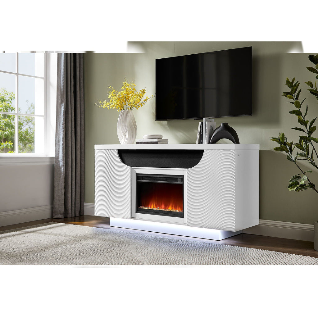 Alessia - Electric Fireplace With Multi Color LED And Flame Settings Unique Piece Furniture