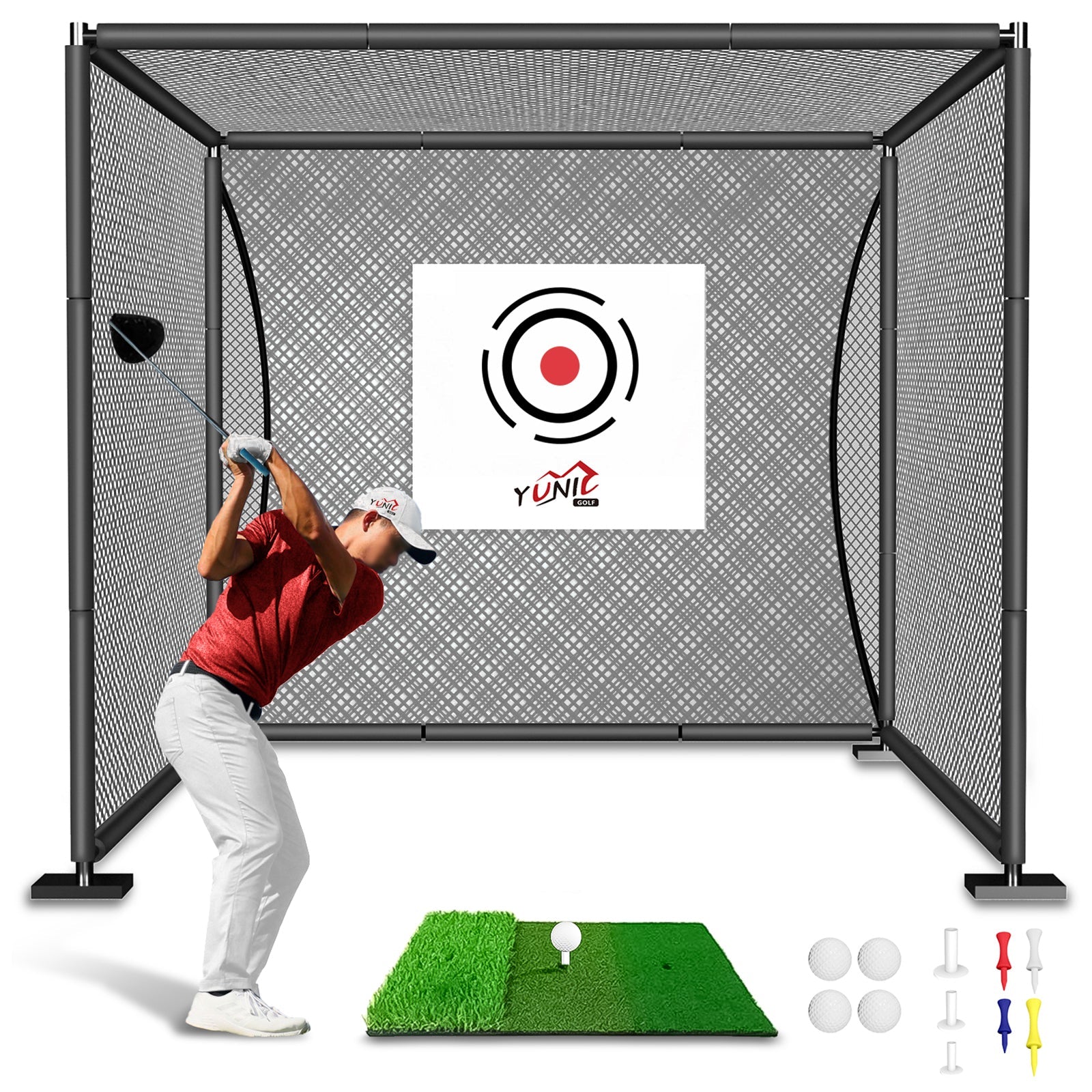 Golf Driving Practice Cage (Black) Yunic Golf