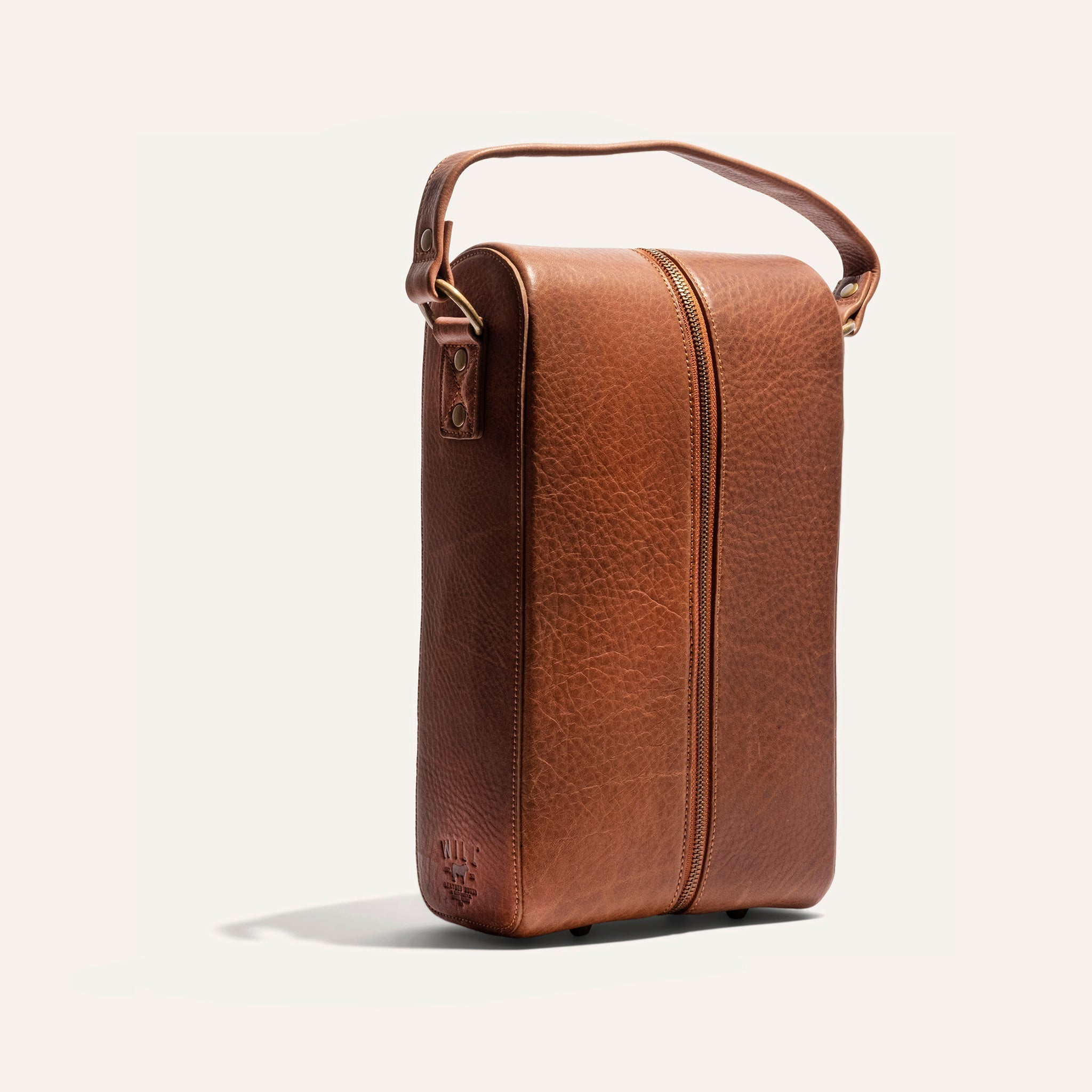 Hard Double Leather Wine Case Will Leather Goods