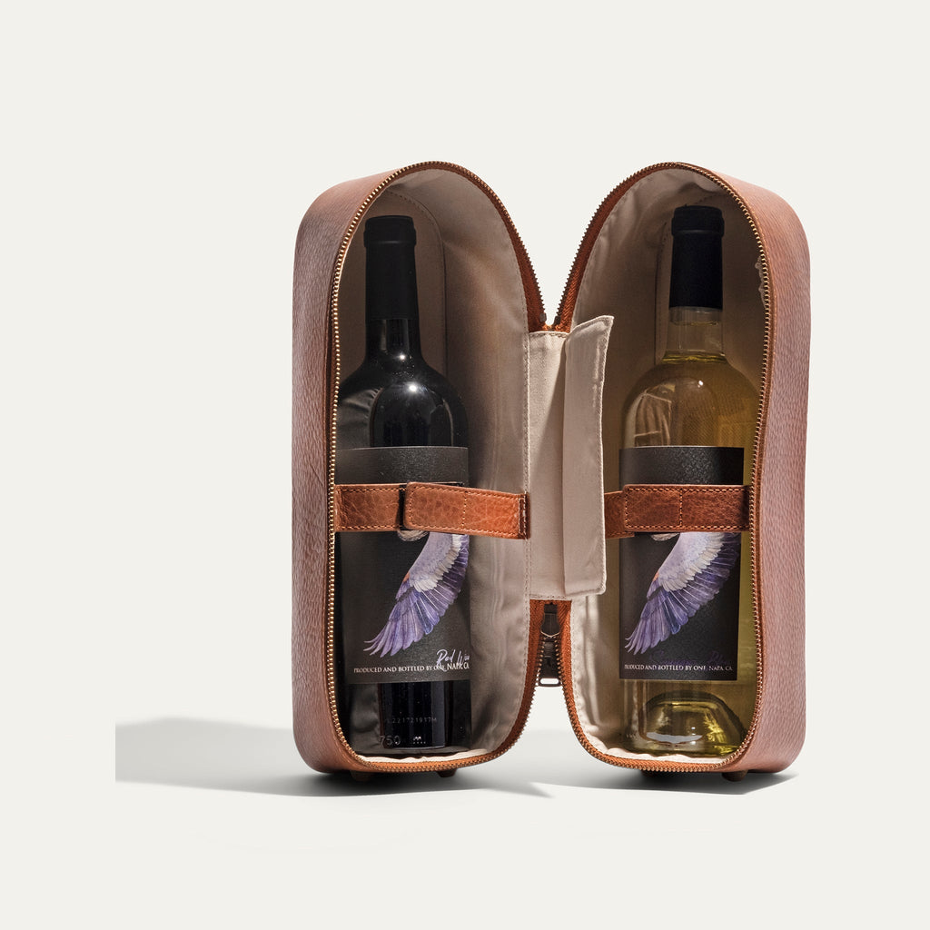 Hard Double Leather Wine Case Will Leather Goods