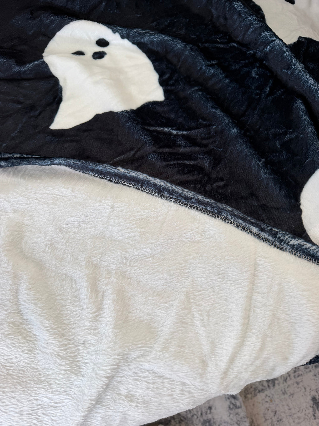 Soft Ghost Throw Blanket – Black & White, 50” x 60” Busa Designs