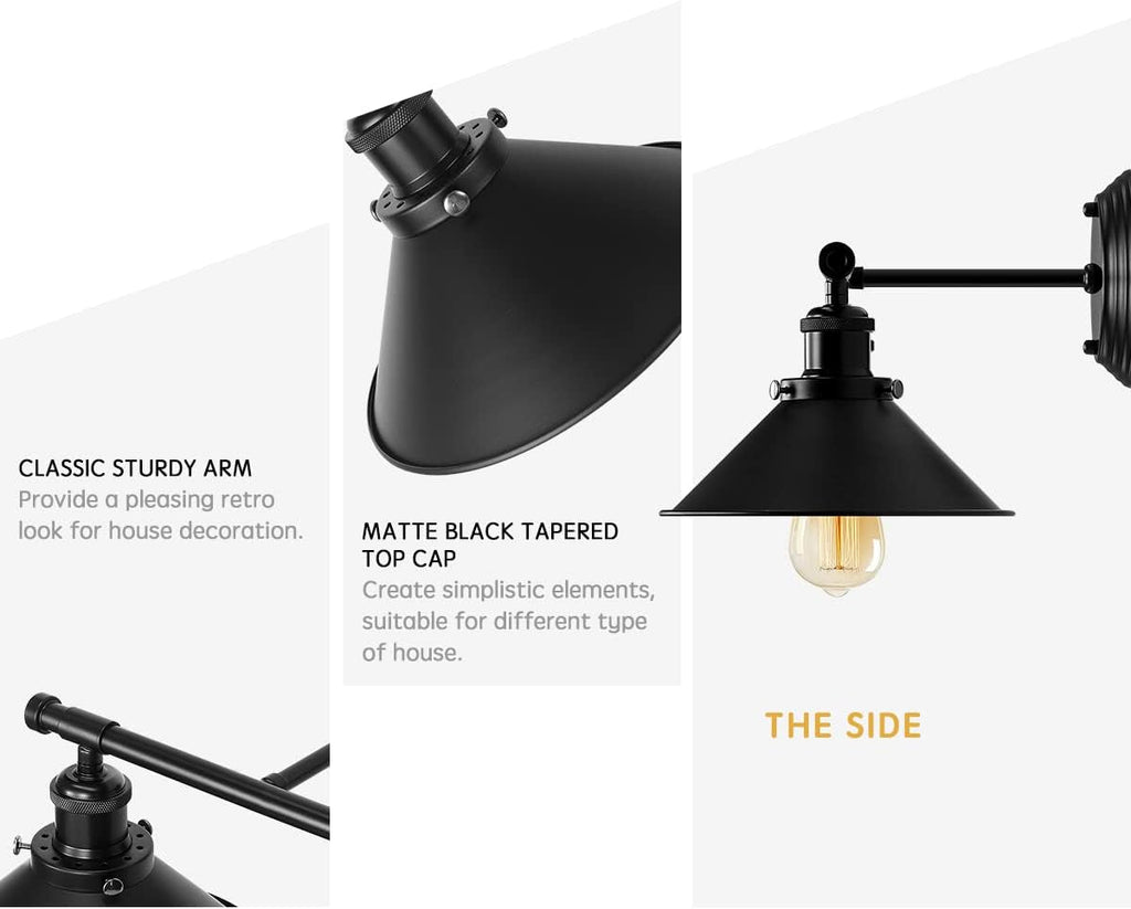2-3 Matte Black Wall Sconce Farmhouse Decor