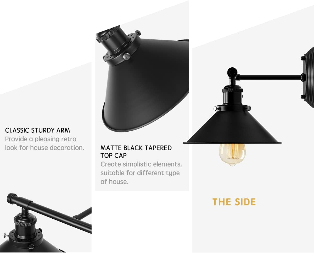 2-3 Matte Black Wall Sconce Farmhouse Decor