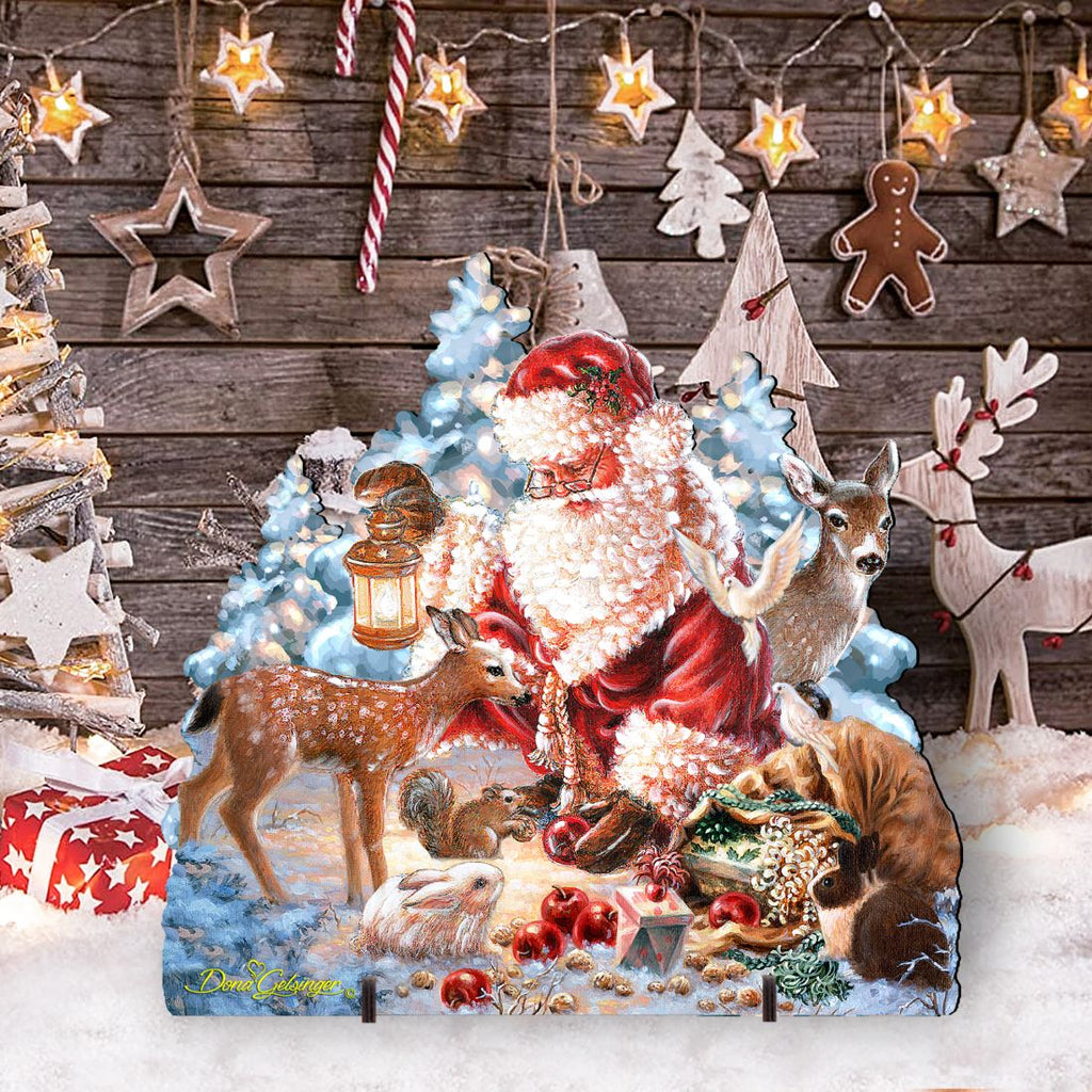 Abundance of Joy Christmas Outdoor Scene by D Gelsinger featuring Santa and Snowman - Christmas Decor 8461044F-0104 G.DeBrekht