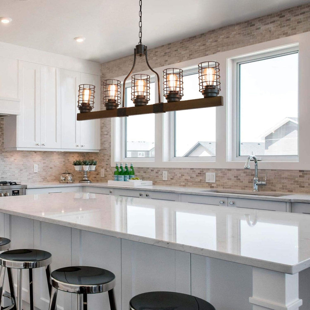 Farmhouse 5-Light Cage Rustic Chandelier Farmhouse Decor